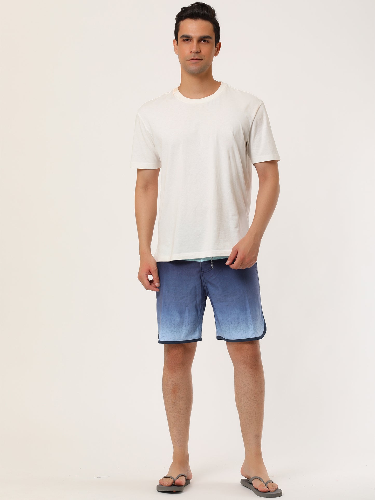 [PACK SALES] Men's 2 Pieces Summer Color Block Lightweight Swimming Beach Board Shorts