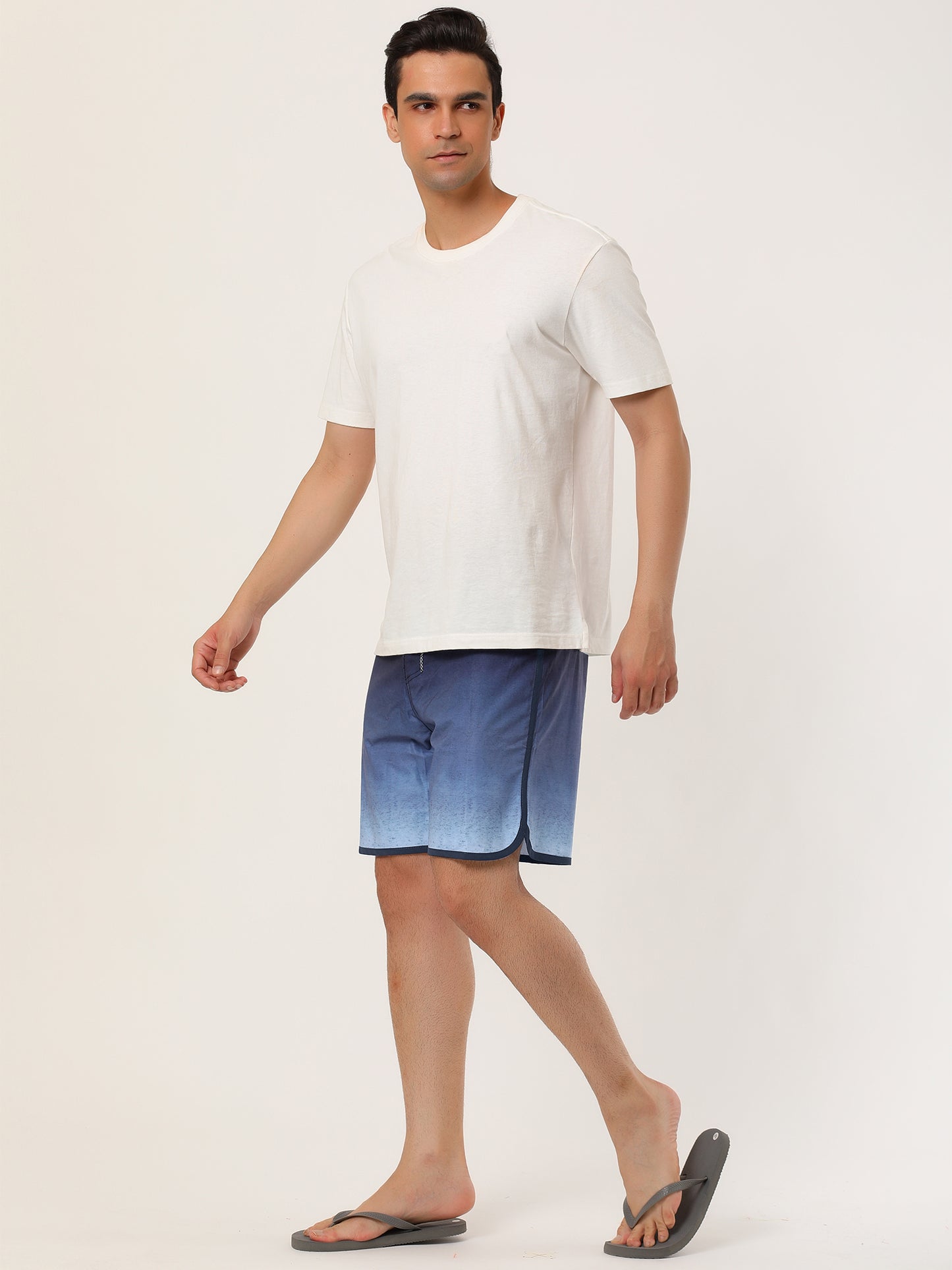 [PACK SALES] Men's 2 Pieces Summer Color Block Lightweight Swimming Beach Board Shorts