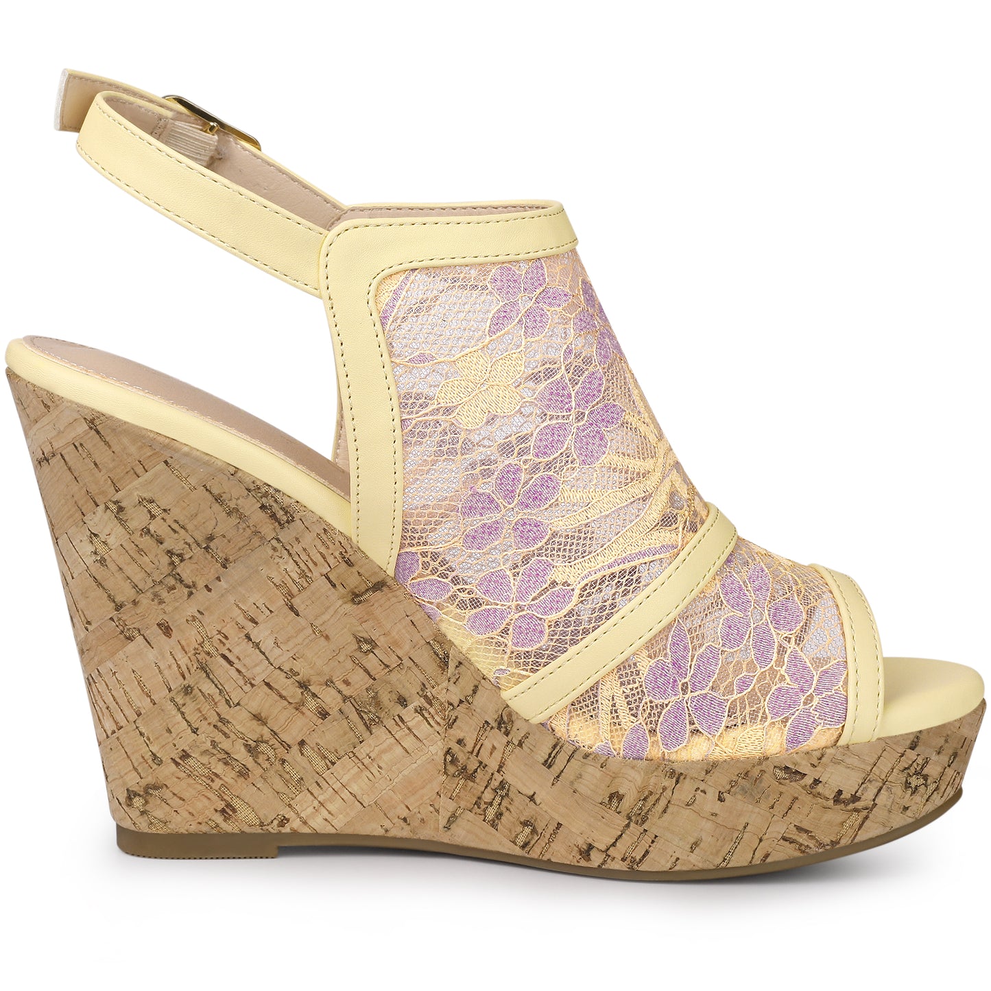 Women's Open Toe Platform Heels Lace Wedges Sandals