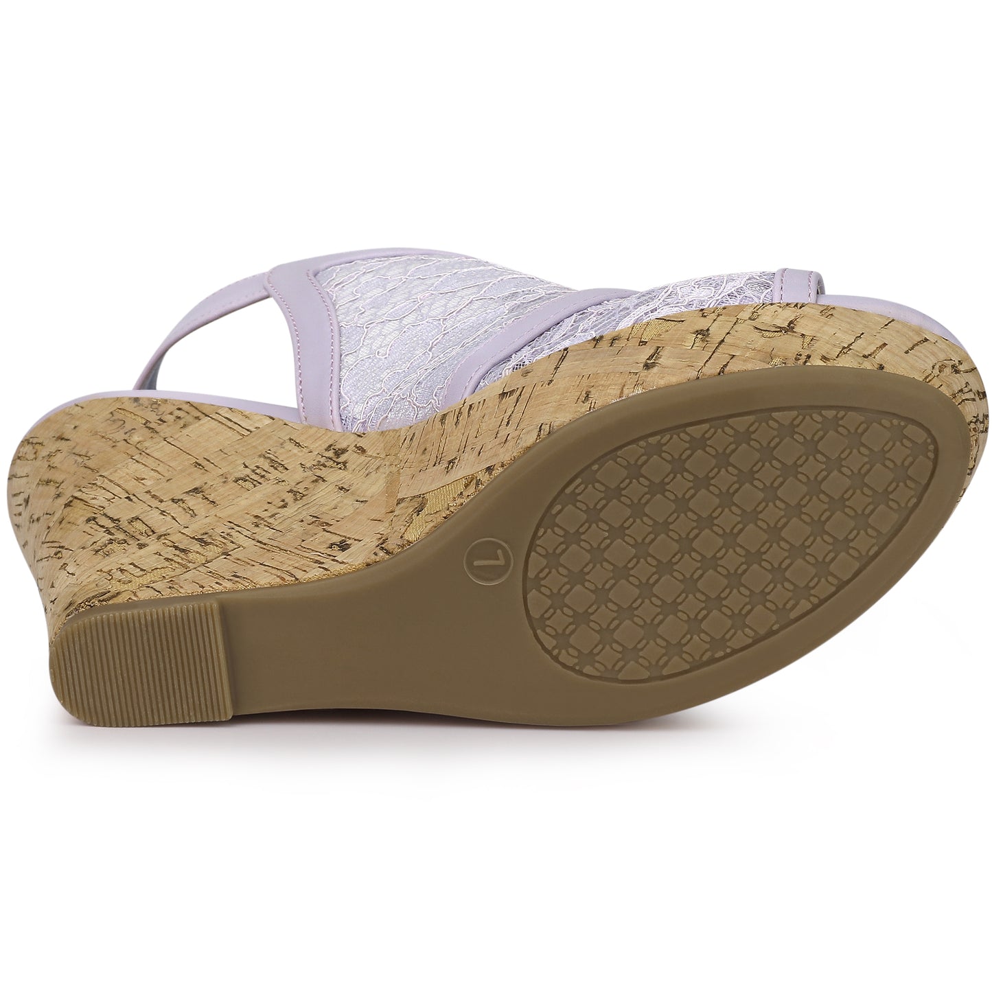 Women's Open Toe Platform Heels Lace Wedges Sandals