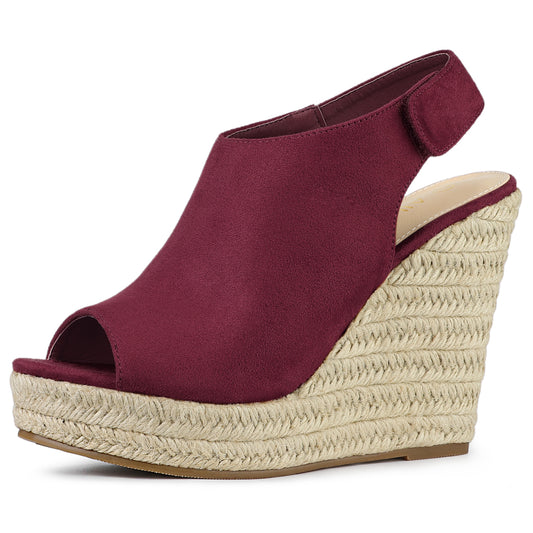 Women's Espadrille Platform Heeled Wedges Sandals