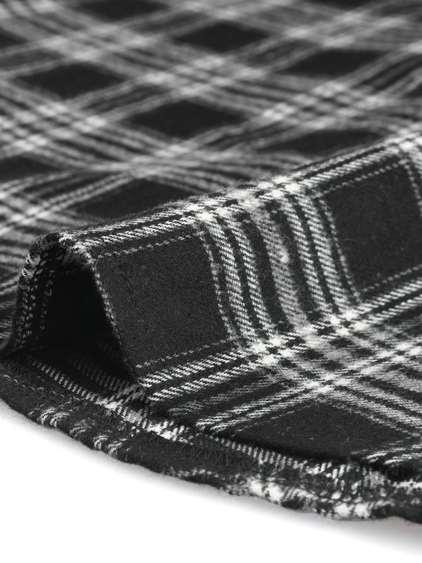 Camisa a cuadros para mujer con cuello en V, botones y manga larga