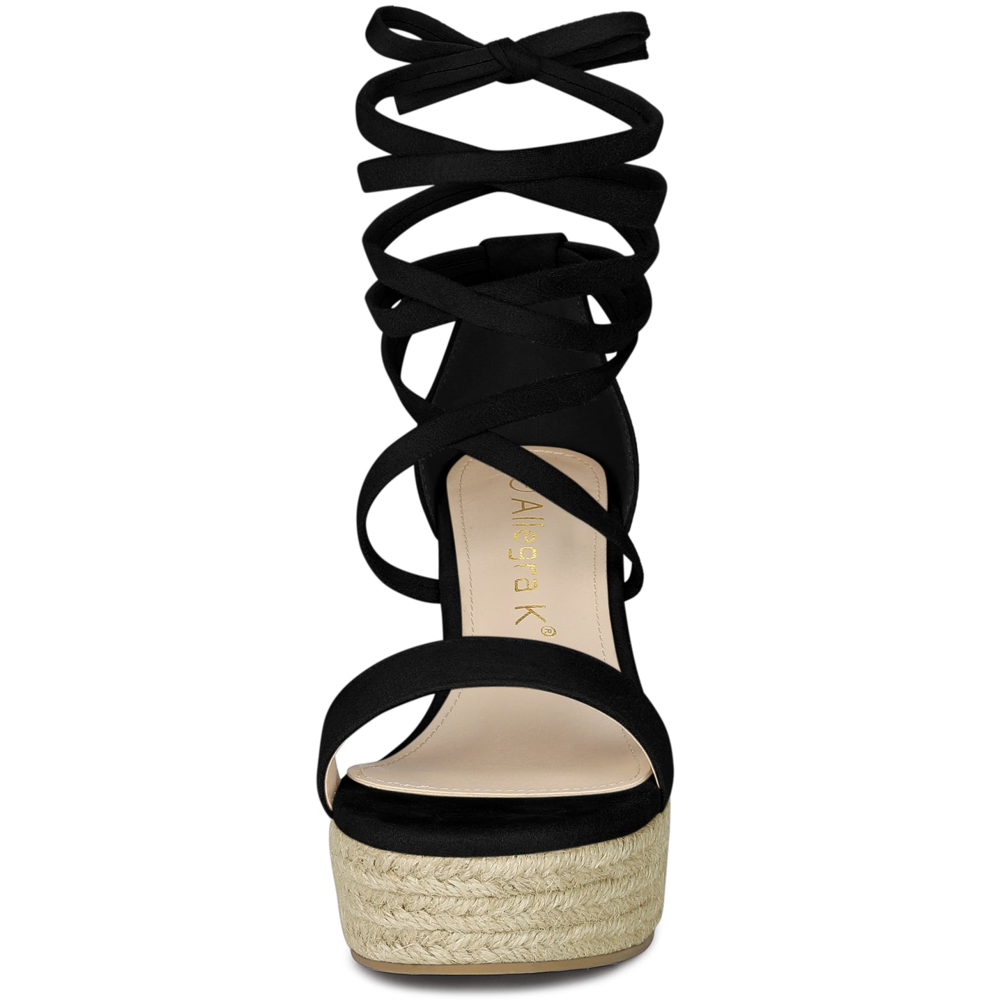 Sandalias de plataforma con cuña y cordones para mujer