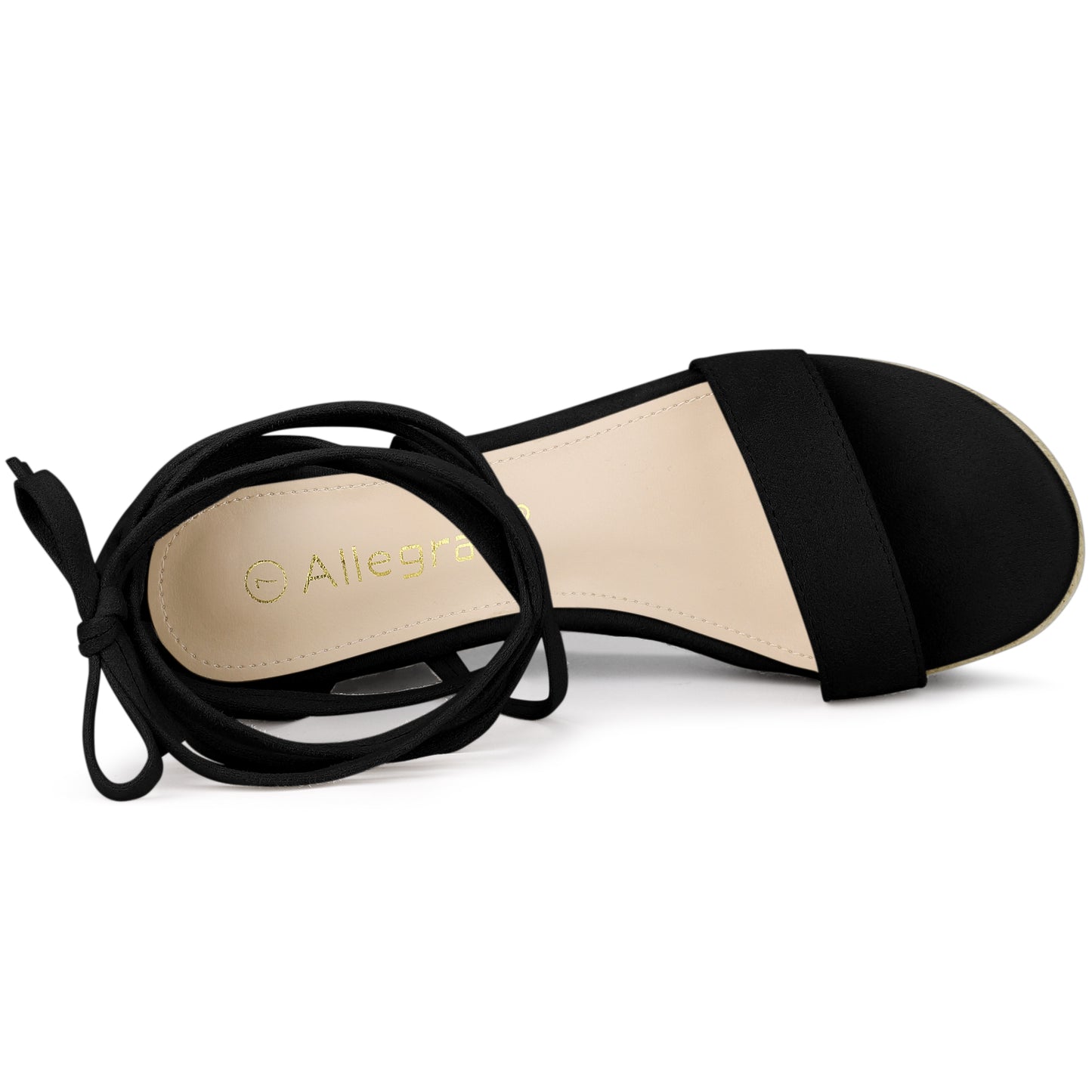 Sandalias de plataforma con cuña y cordones para mujer