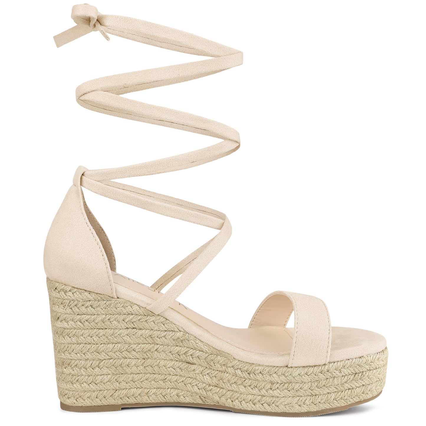 Sandalias de plataforma con cuña y cordones para mujer