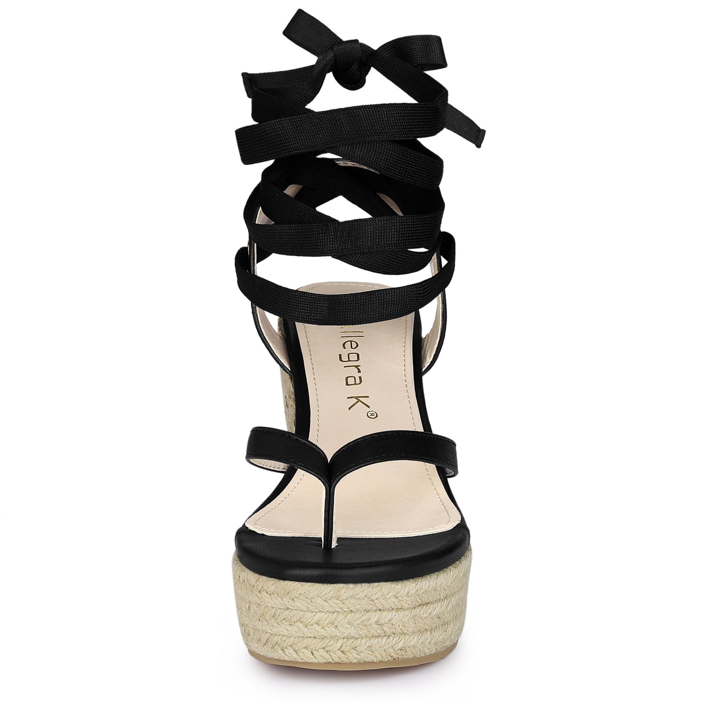 Sandalias de cuña con plataforma y tiras para mujer