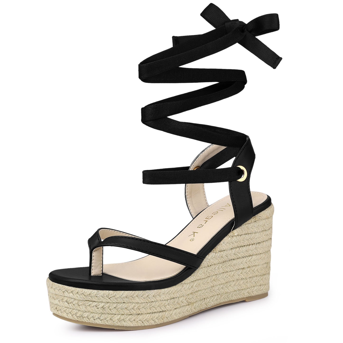 Sandalias de cuña con plataforma y tiras para mujer