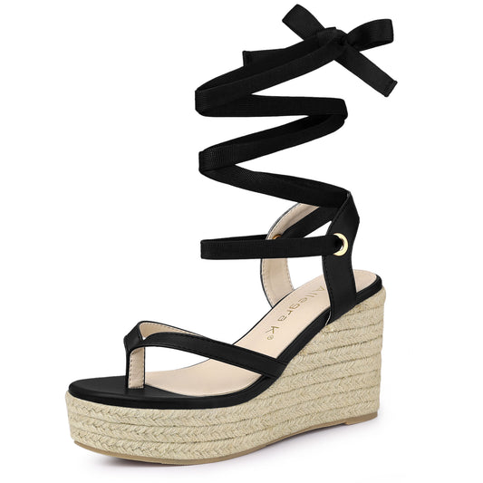 Sandalias de cuña con plataforma y tiras para mujer