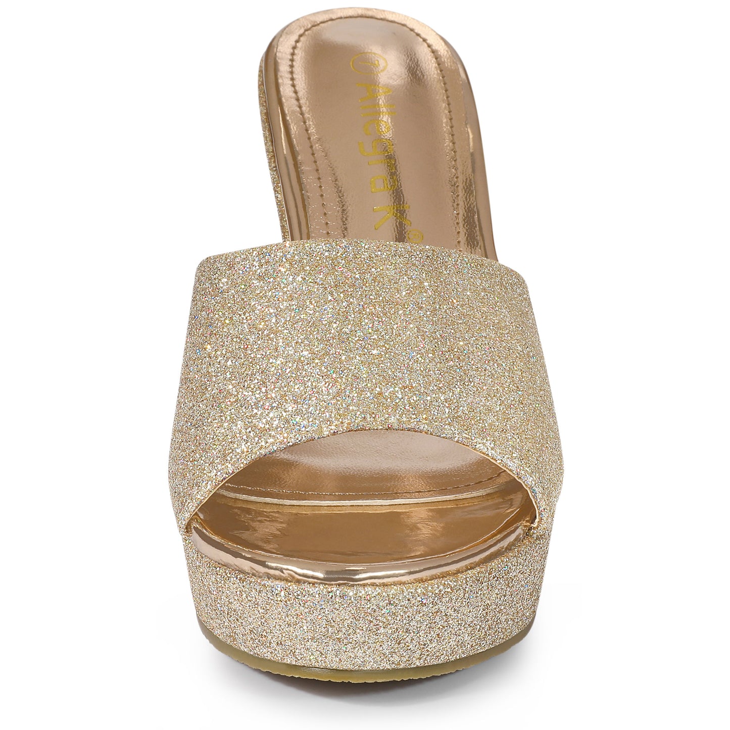 Women's Glitter Platform Slip On Wedge Heels Sandals