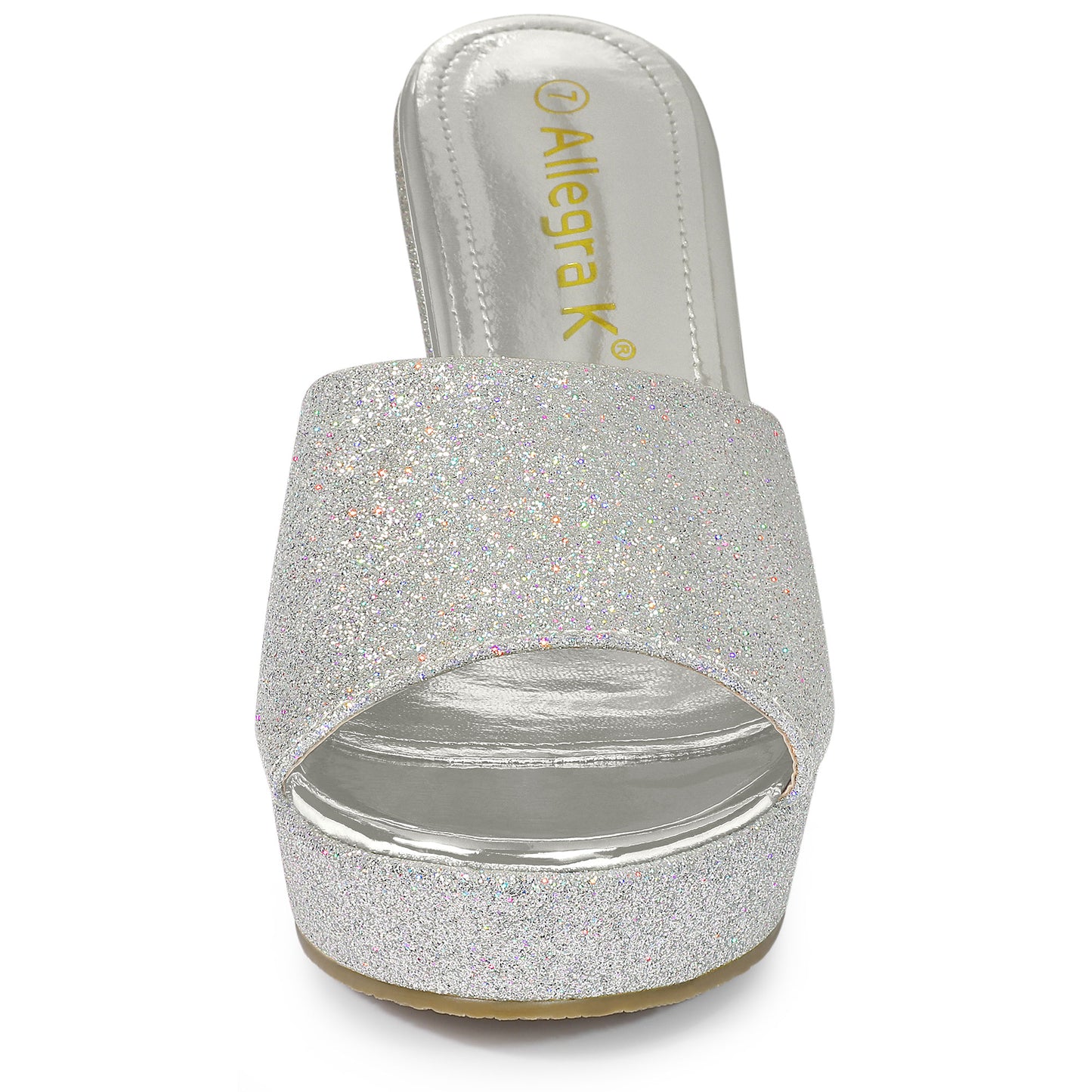 Women's Glitter Platform Slip On Wedge Heels Sandals