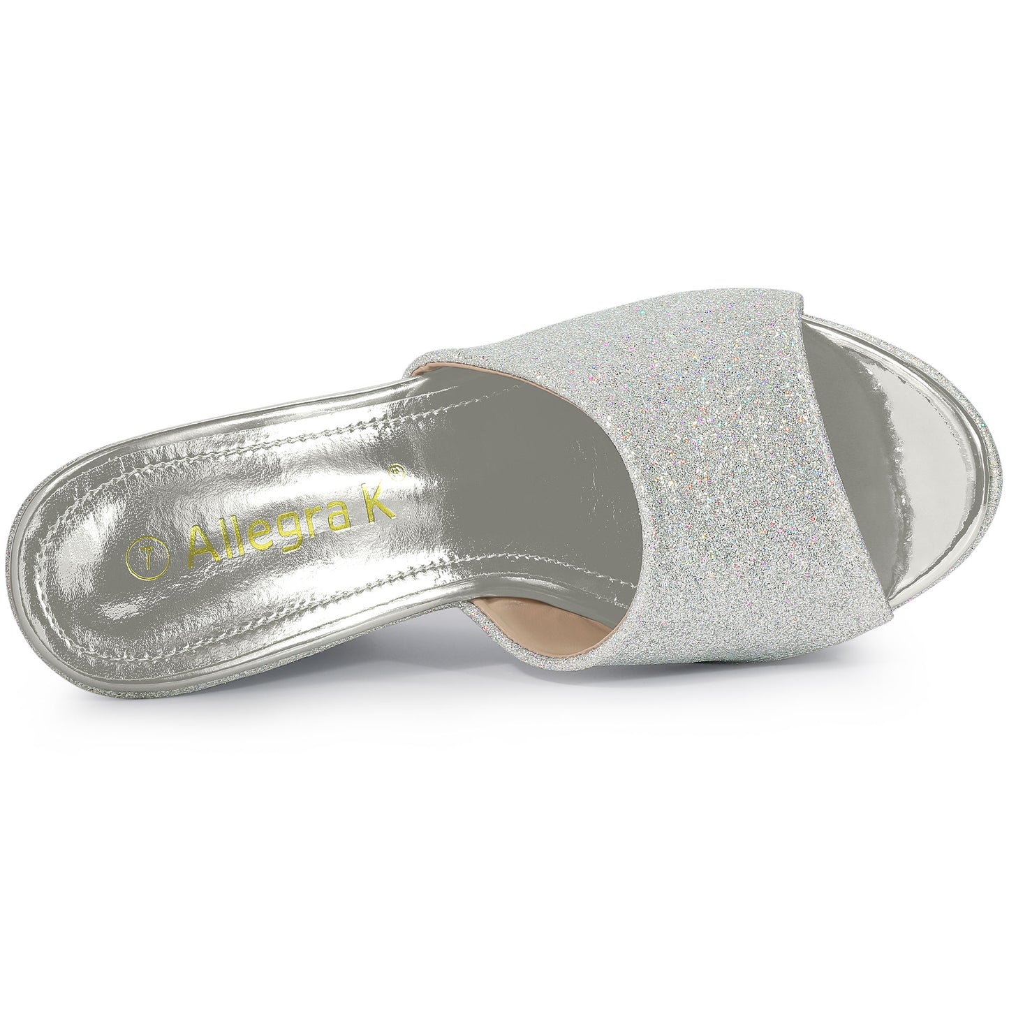 Women's Glitter Platform Slip On Wedge Heels Sandals