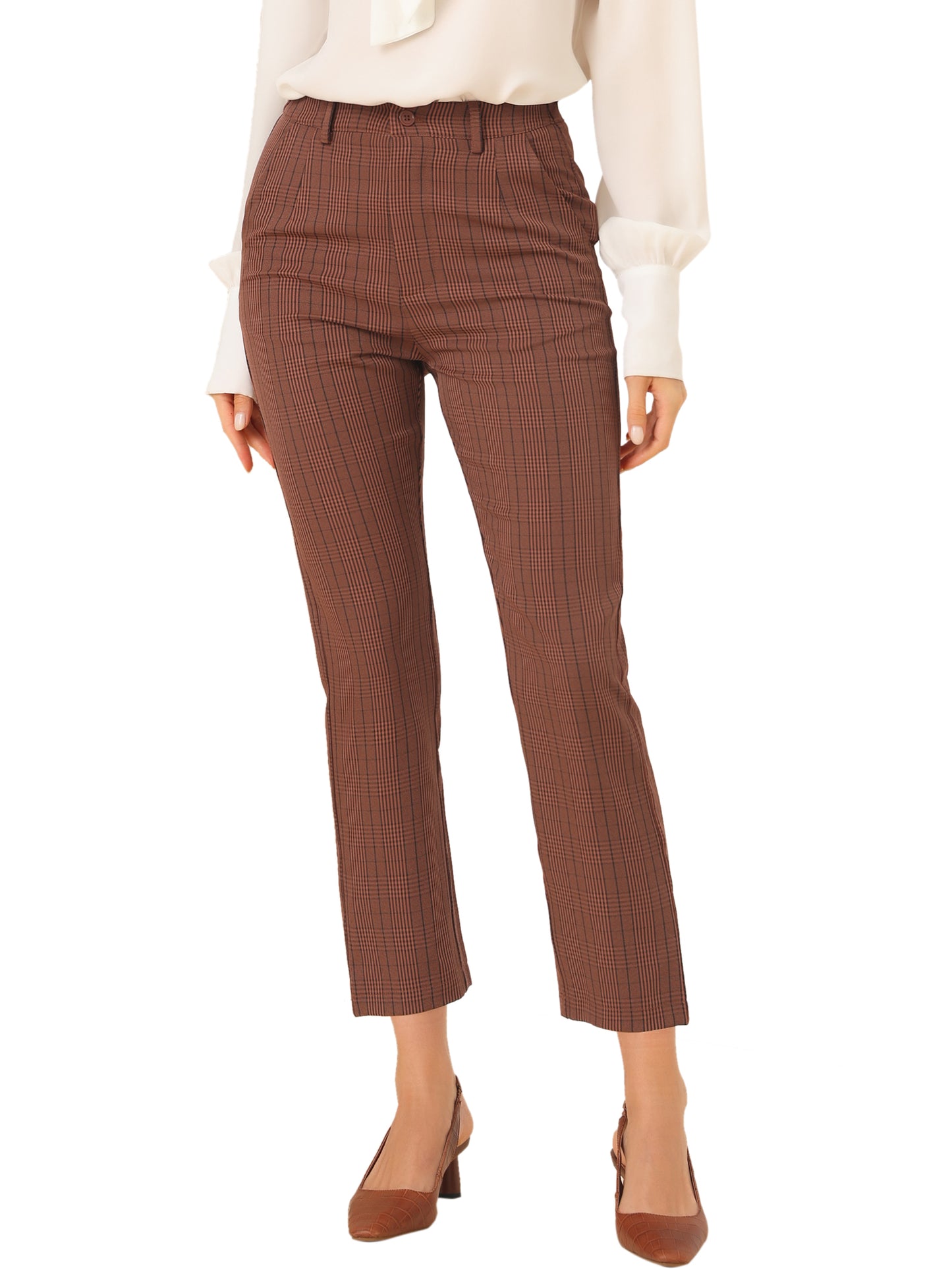 Pantalones de trabajo de cintura alta para mujer (disponibles en tallas grandes)