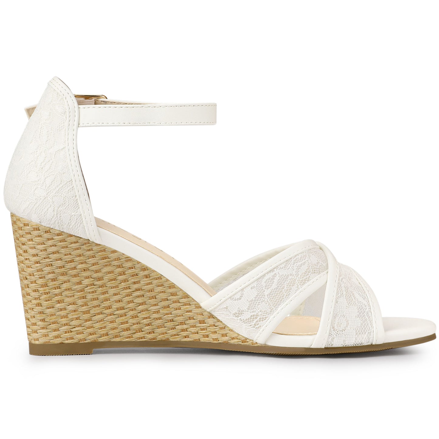 Women's Floral Lace Mesh Wedges Sandals