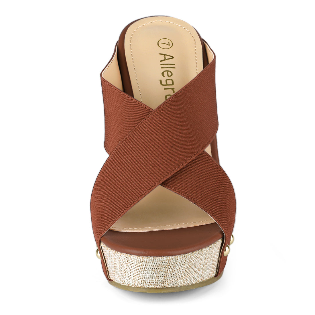 Women Open Toe Linen Platform Slide Wedge Sandals