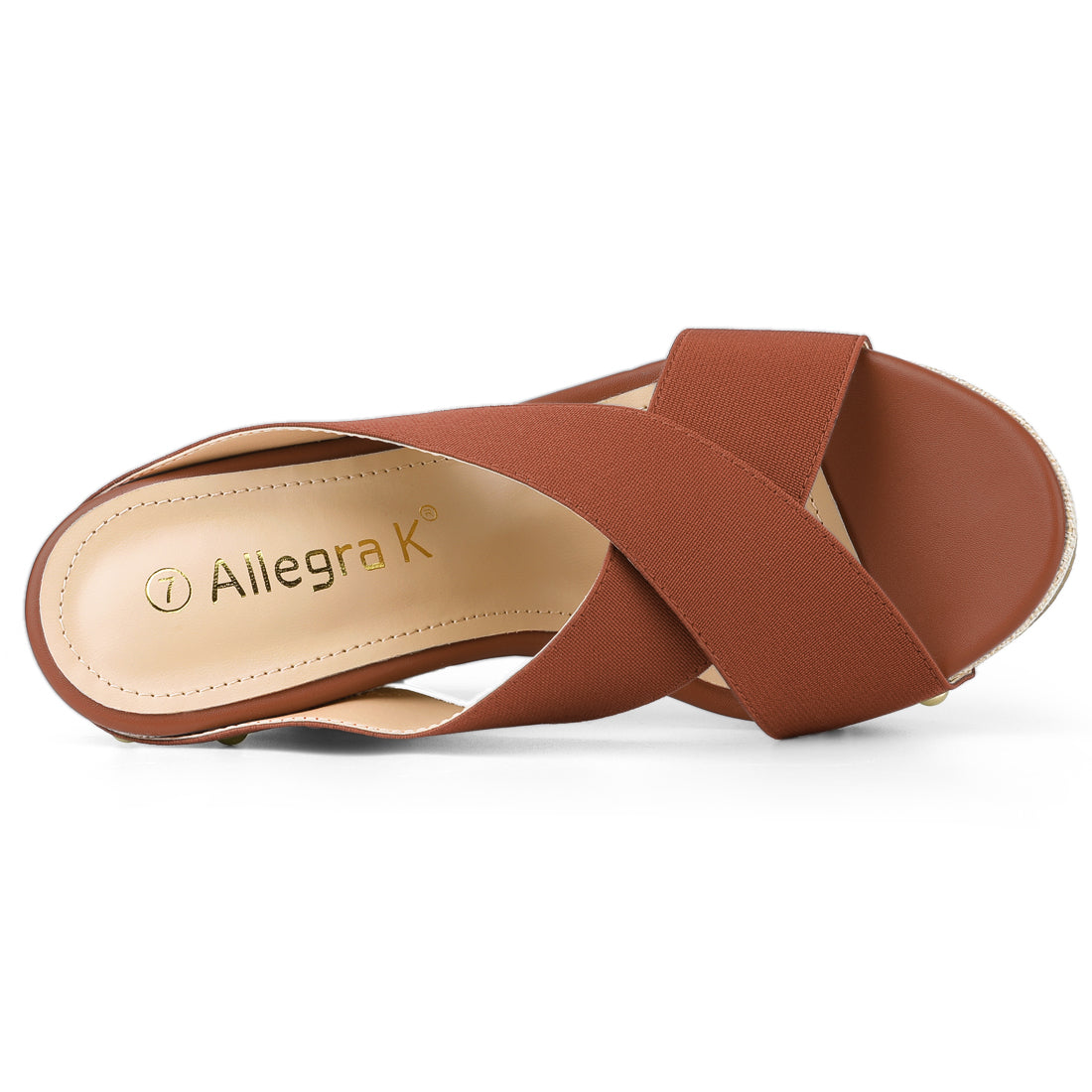 Women Open Toe Linen Platform Slide Wedge Sandals