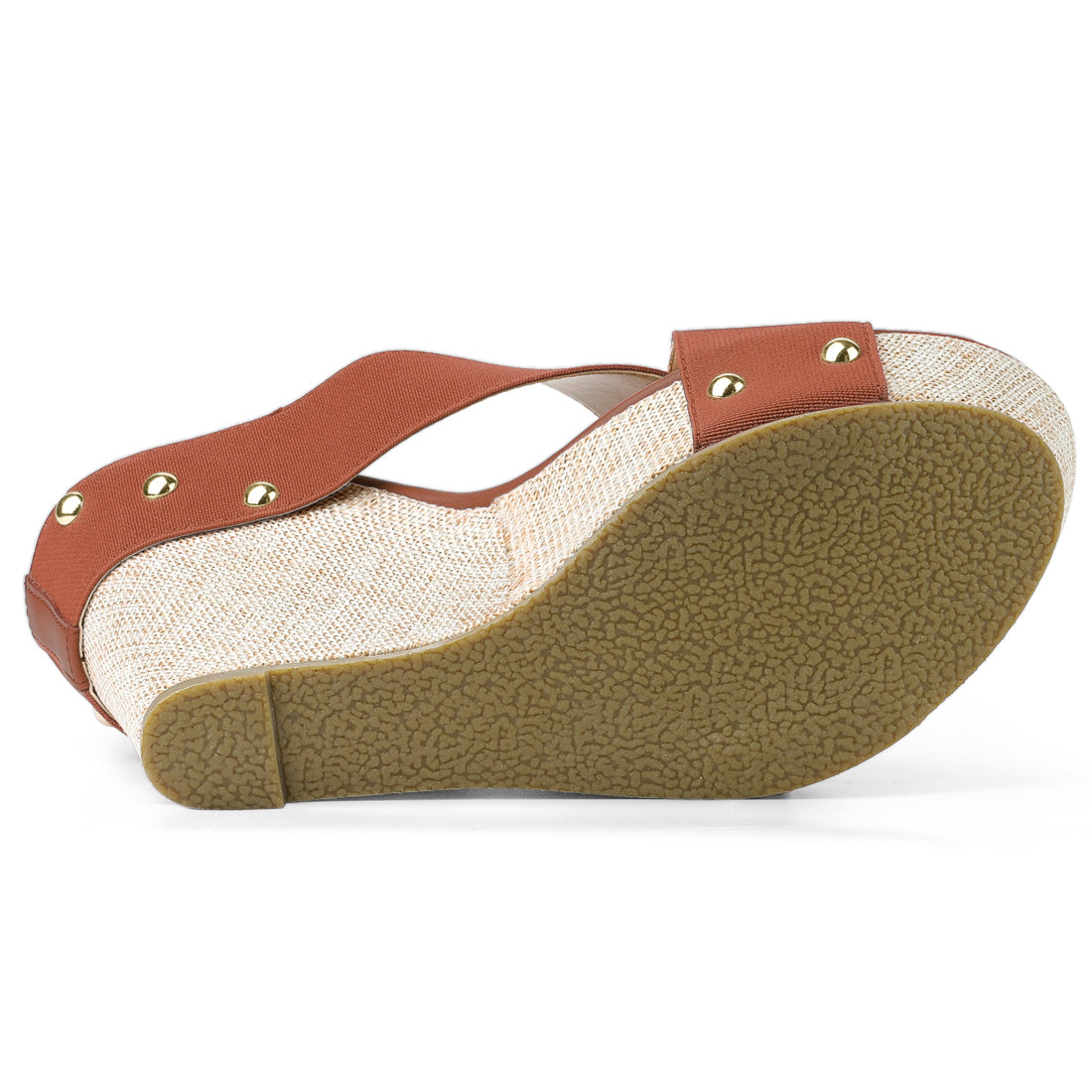 Women Open Toe Linen Platform Slide Wedge Sandals