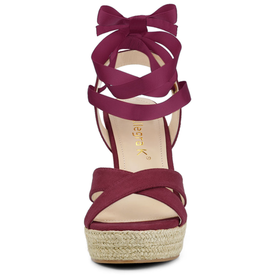 Sandalias de cuña con plataforma y cordones para mujer