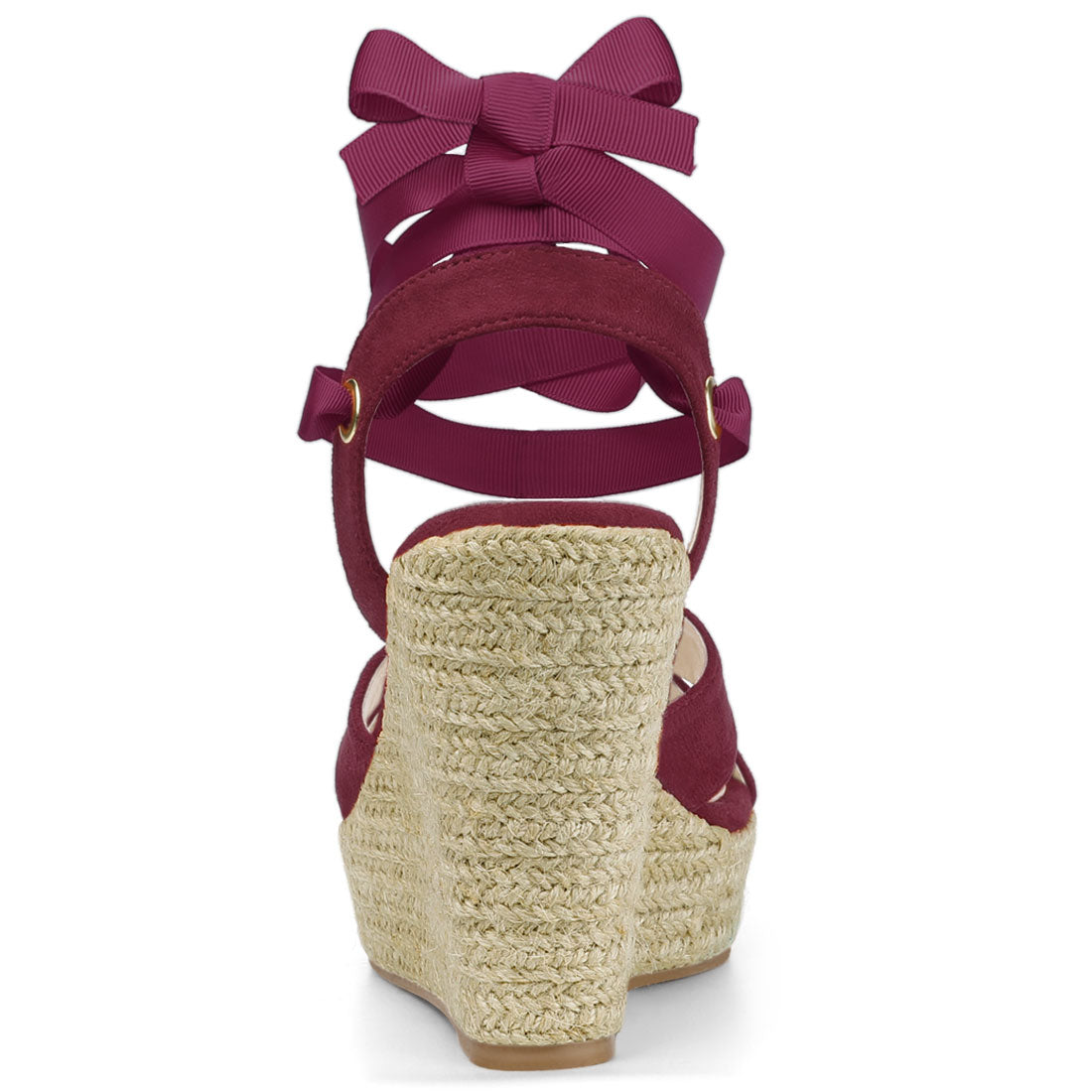 Sandalias de cuña con plataforma y cordones para mujer