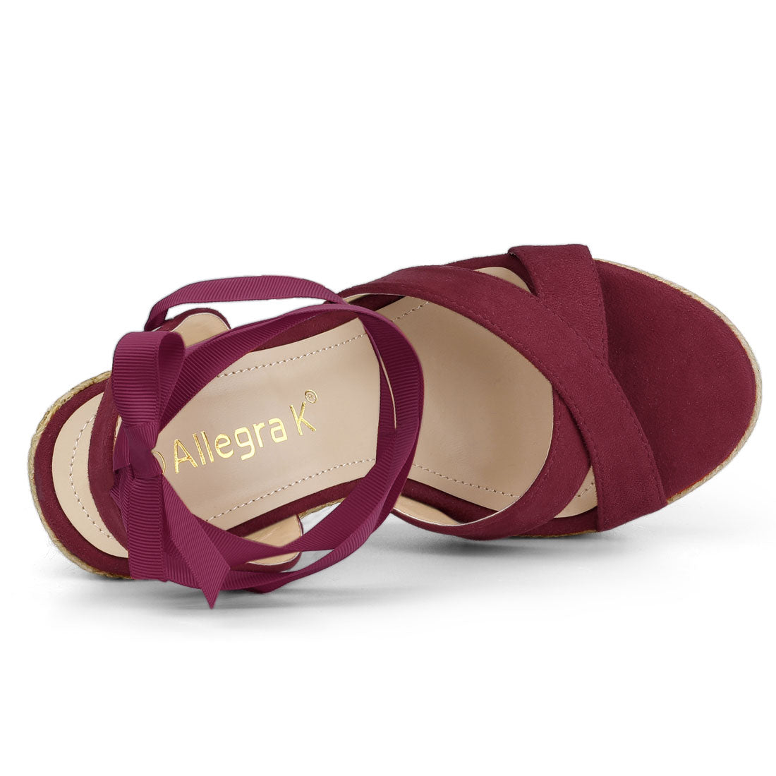 Sandalias de cuña con plataforma y cordones para mujer