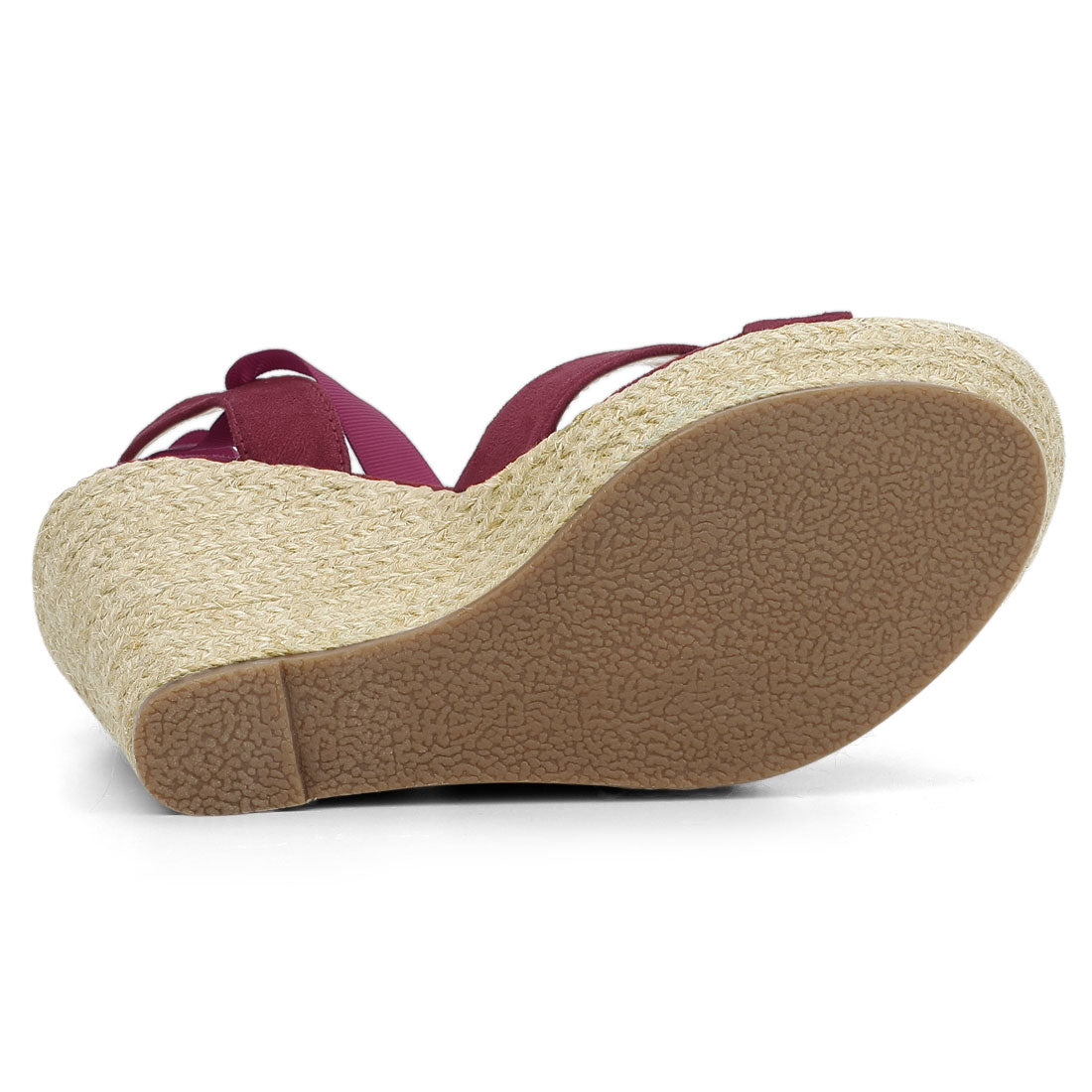 Sandalias de cuña con plataforma y cordones para mujer