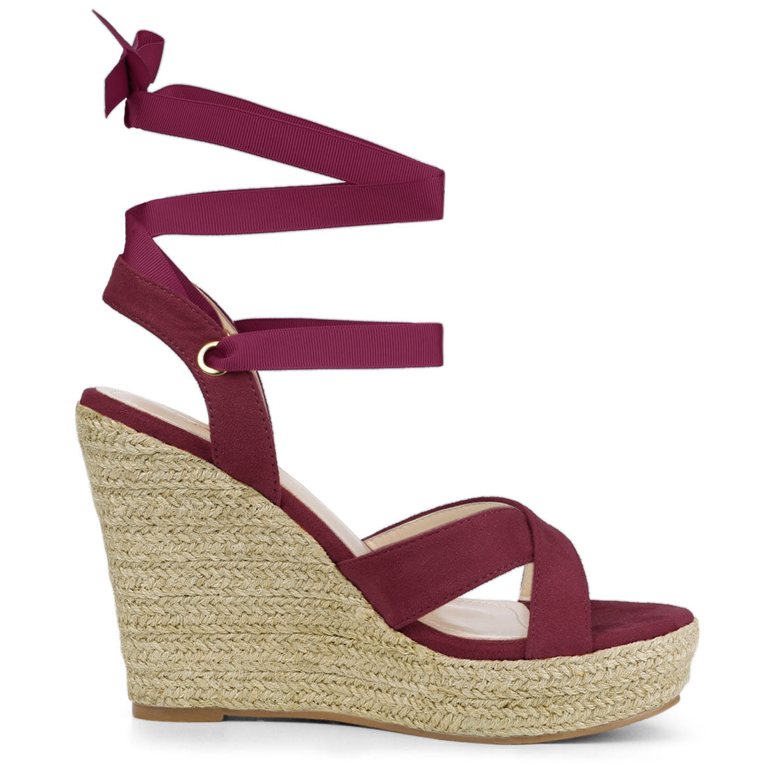 Sandalias de cuña con plataforma y cordones para mujer