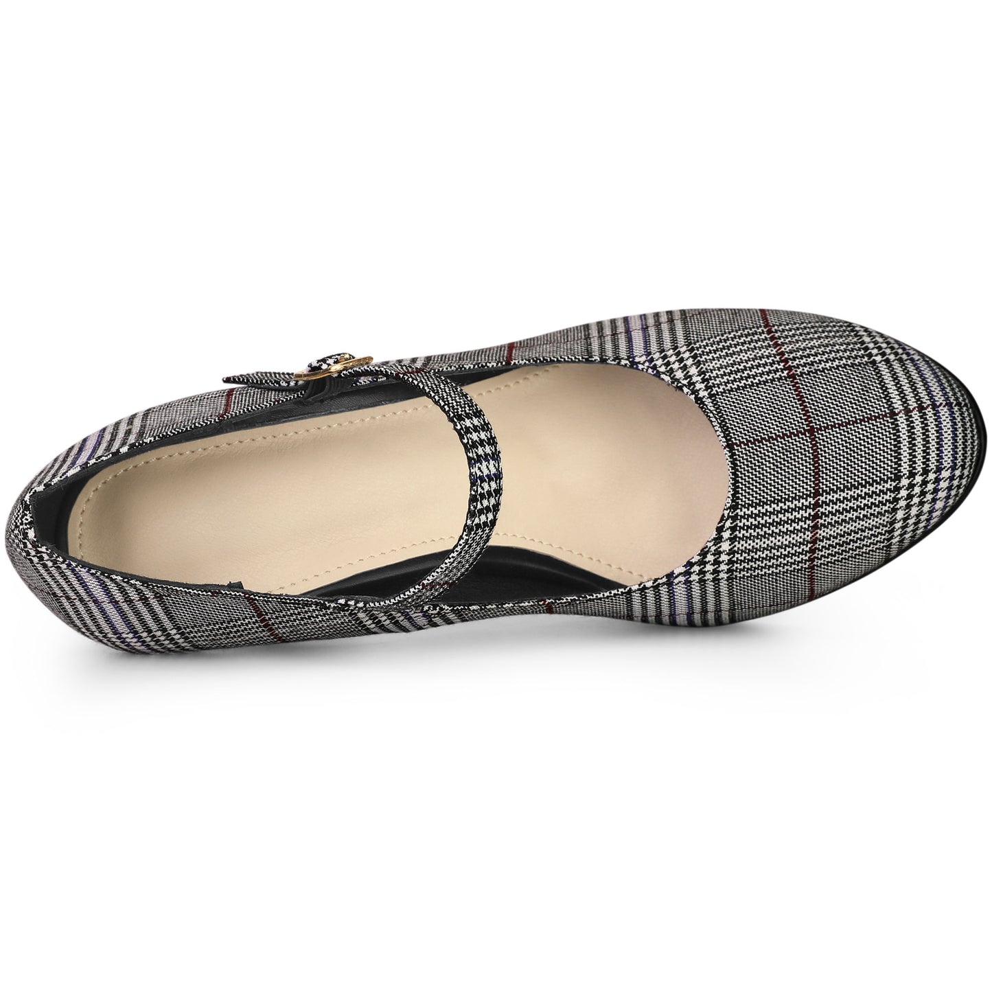 Women's Houndstooth Platform Stiletto Heels Mary Jane Pumps