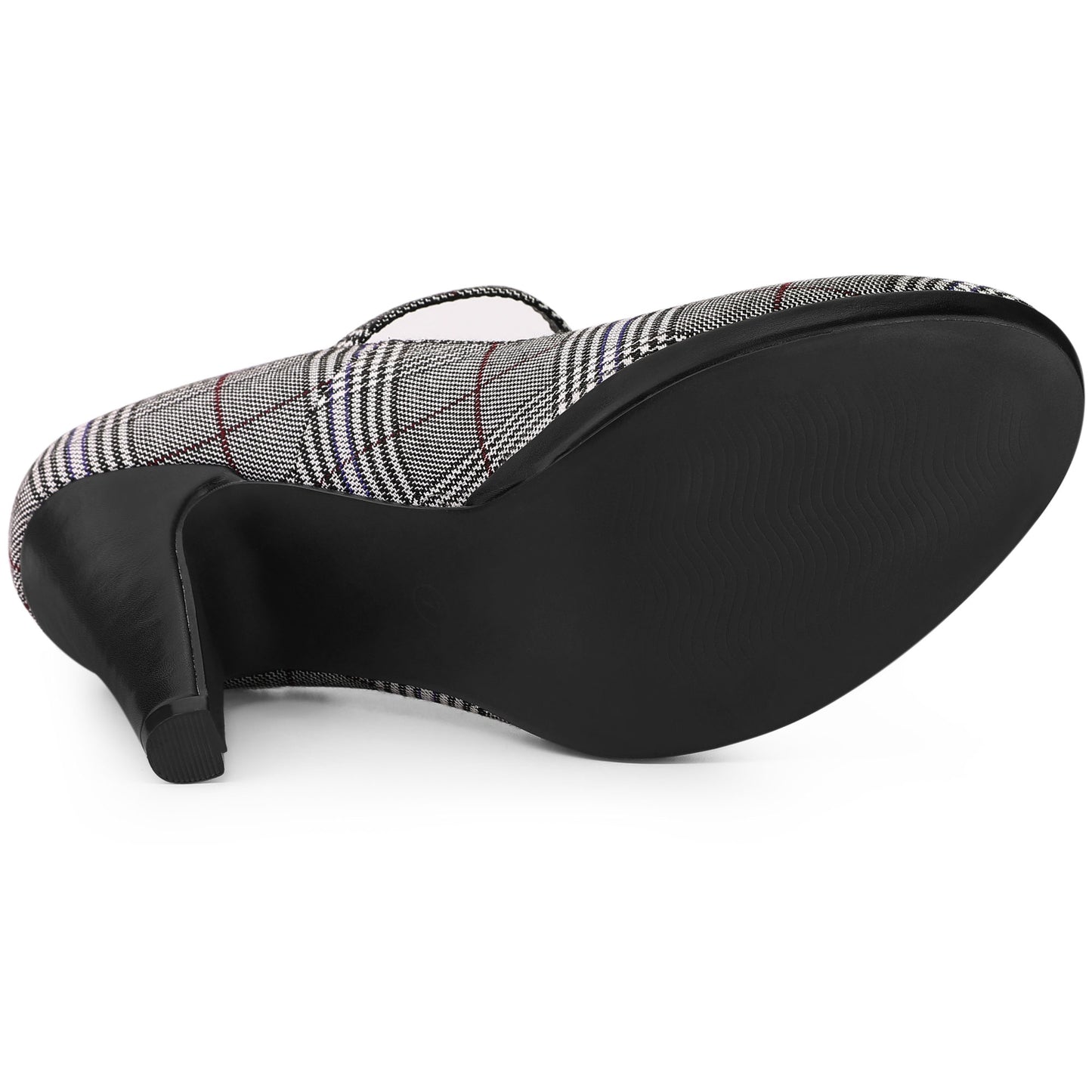 Women's Houndstooth Platform Stiletto Heels Mary Jane Pumps
