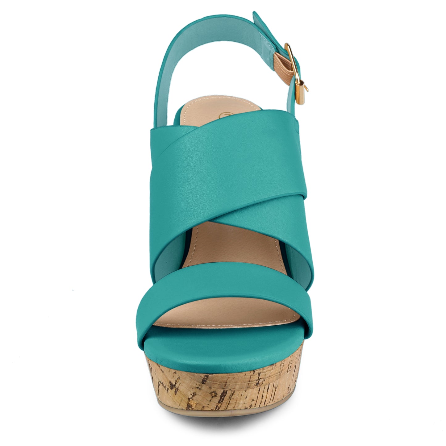 Women's Wood Decoration Strappy Platform Wedge Sandals