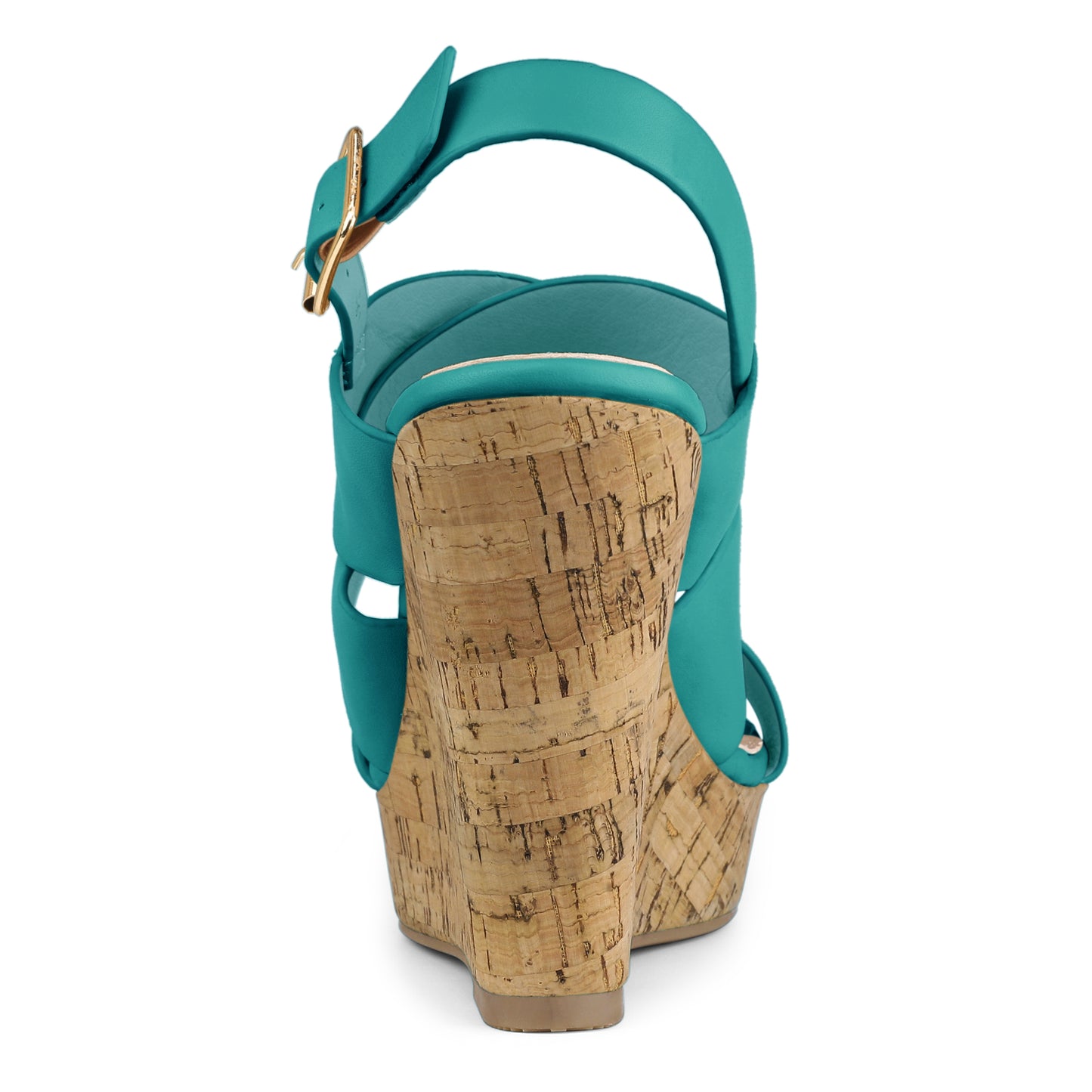 Women's Wood Decoration Strappy Platform Wedge Sandals