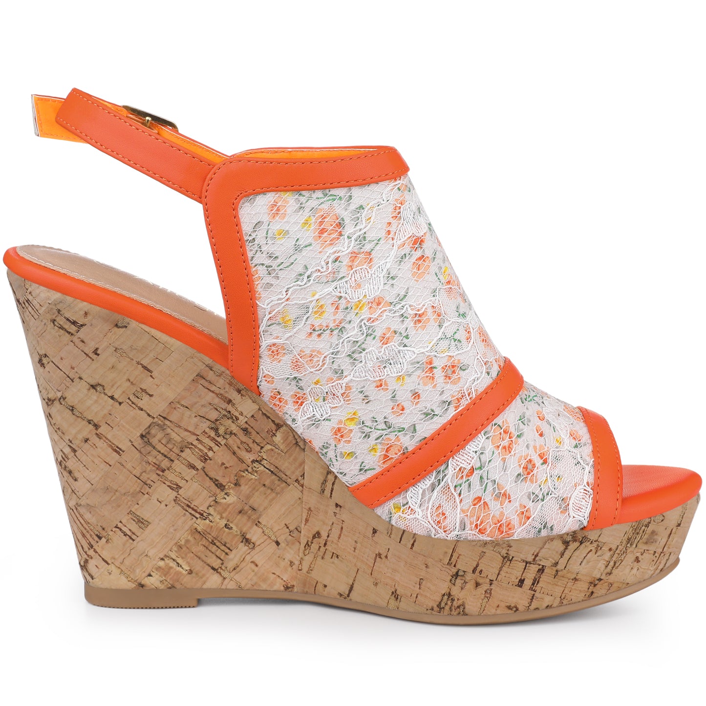 Women's Open Toe Platform Heels Lace Wedges Sandals