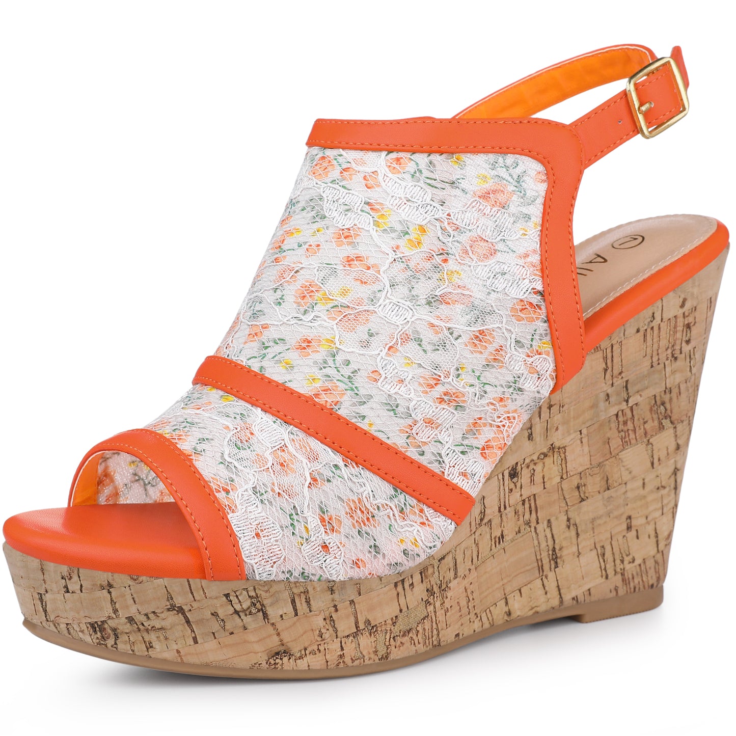 Women's Open Toe Platform Heels Lace Wedges Sandals