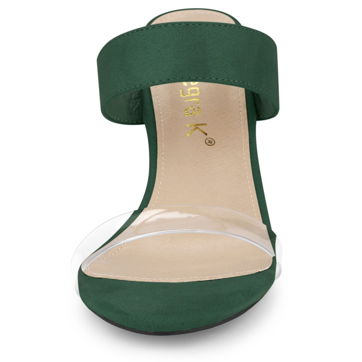 Sandalias de tacón de aguja con tiras transparentes para mujer