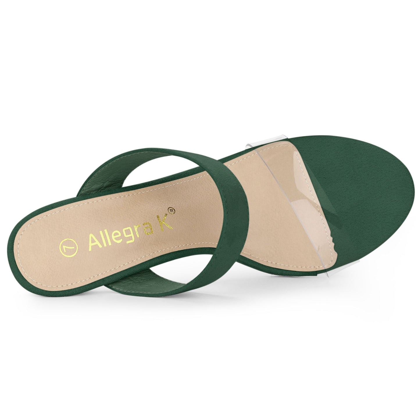 Sandalias de tacón de aguja con tiras transparentes para mujer