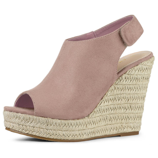 Women's Espadrille Platform Heeled Wedges Sandals