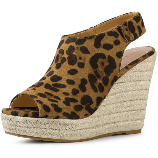 Women's Espadrille Platform Heeled Wedges Sandals
