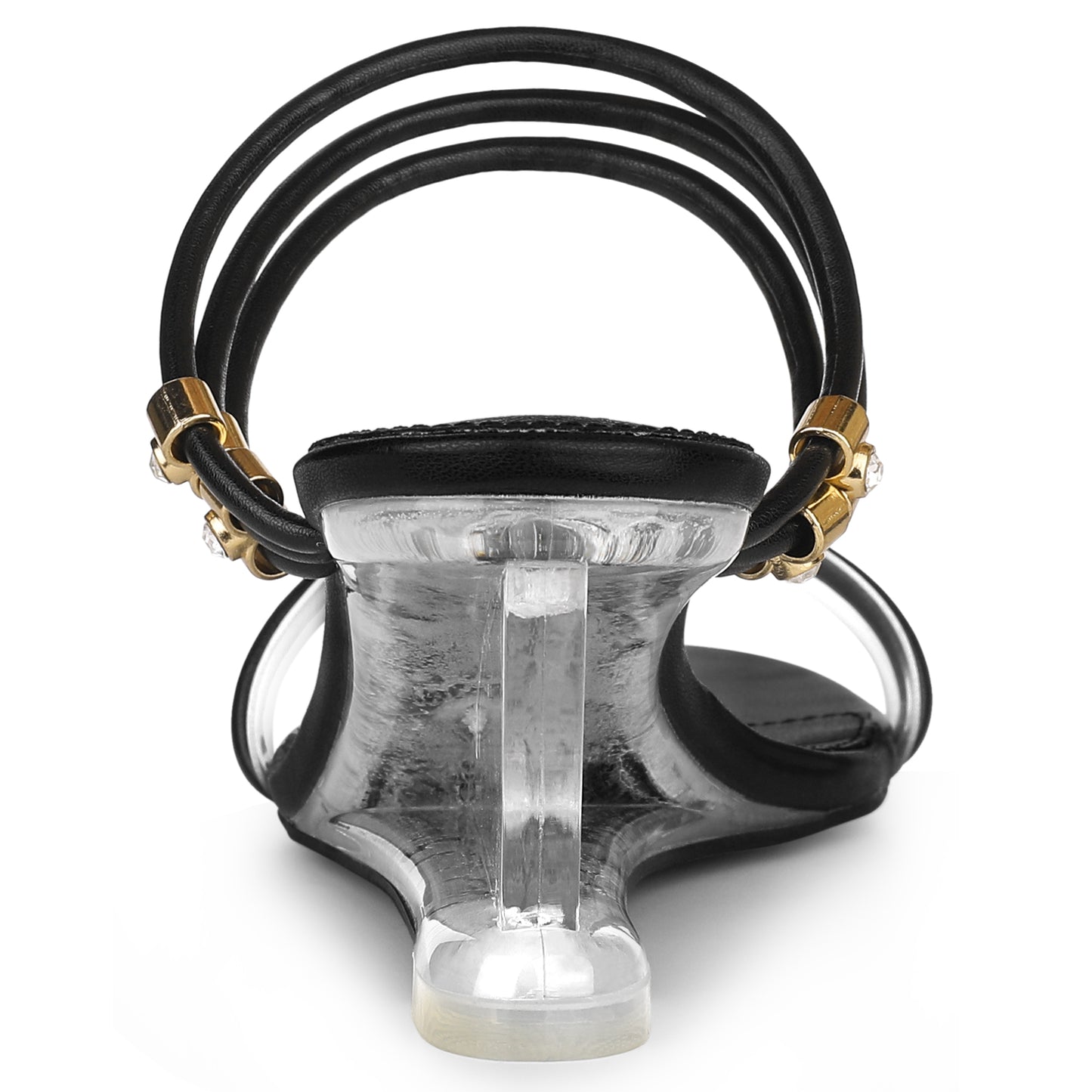 Women's Clear Glass Heel Slide Wedge Heel Wedge Sandals