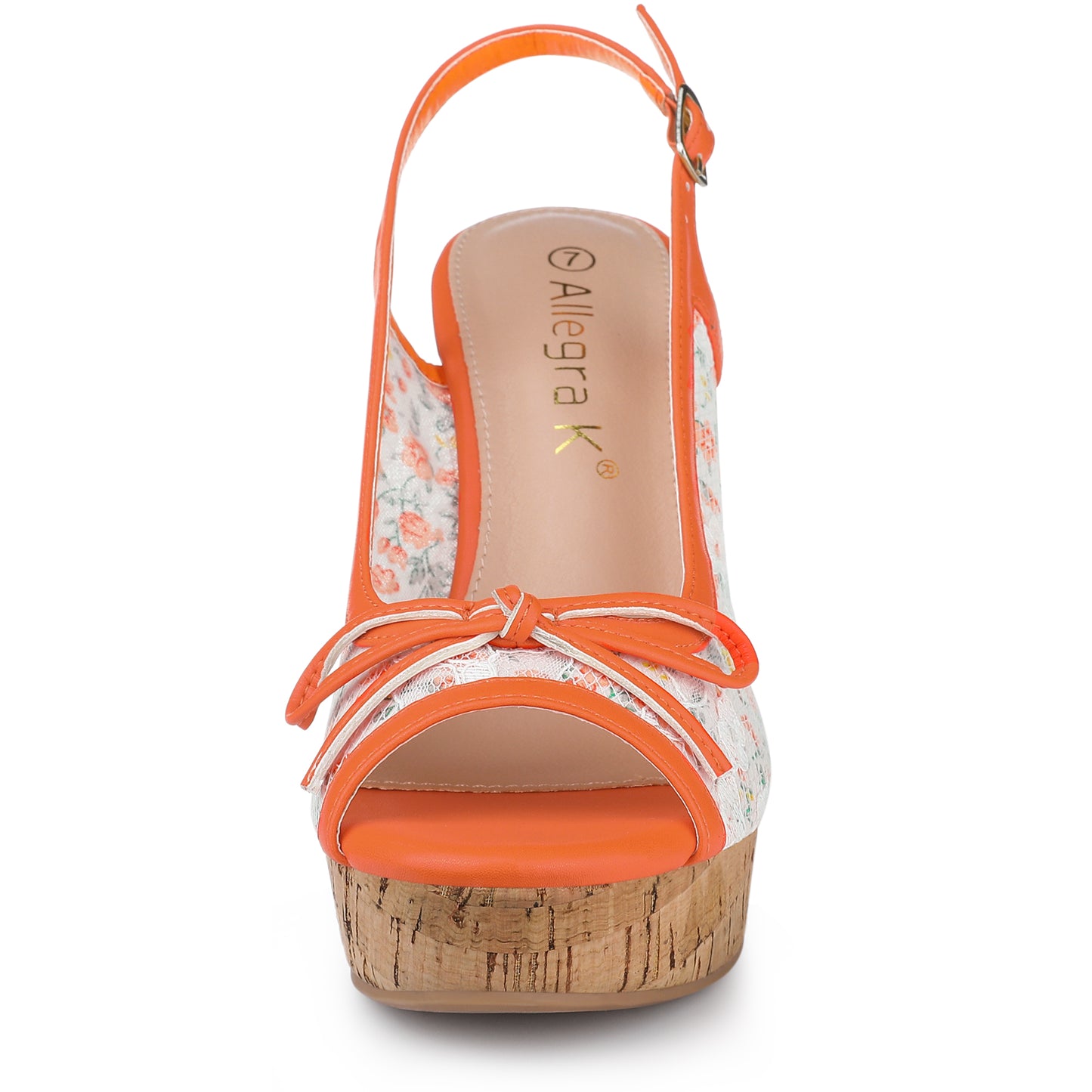 Women's Platform Heels Bow Lace Wedge Mustard Sandals