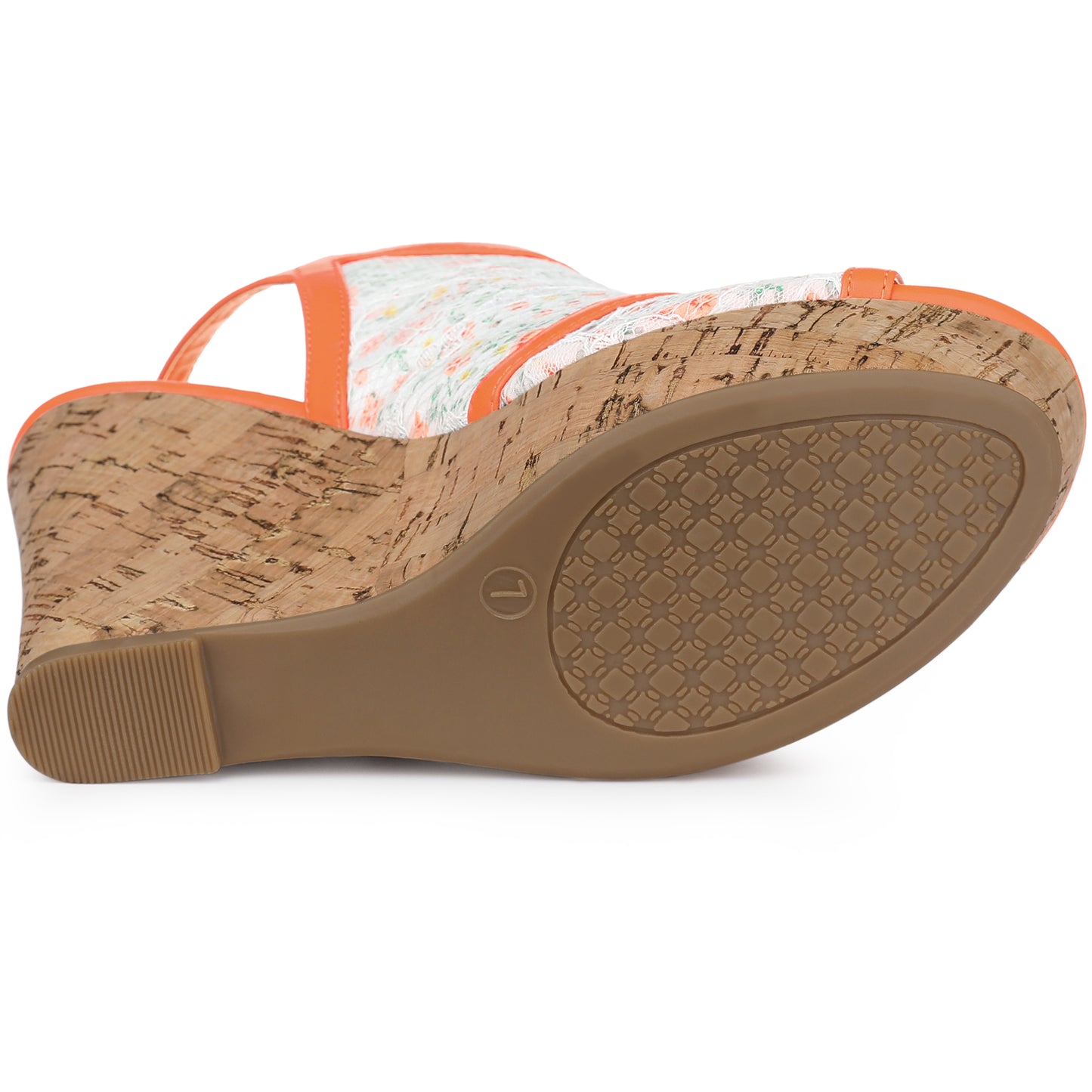 Women's Platform Heels Bow Lace Wedge Mustard Sandals