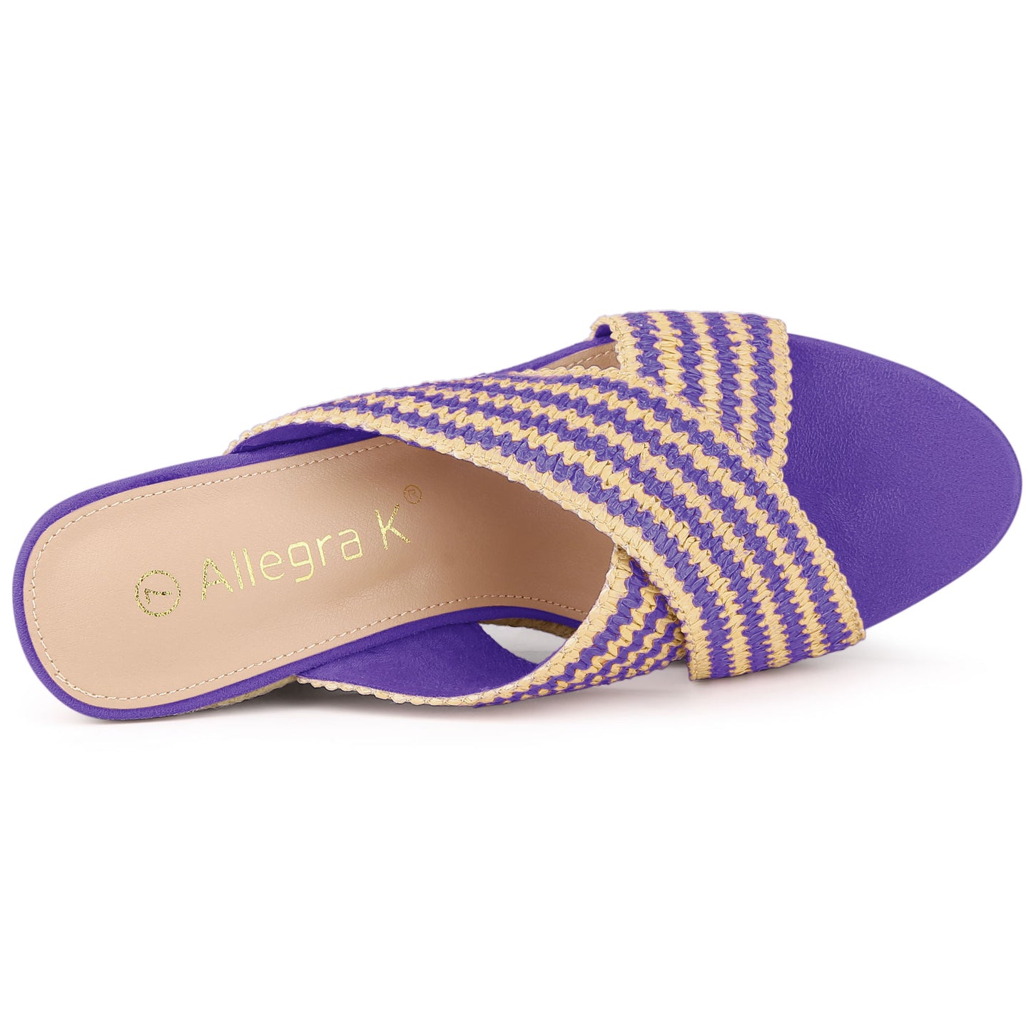 Sandalias de cuña con plataforma y tiras cruzadas para mujer