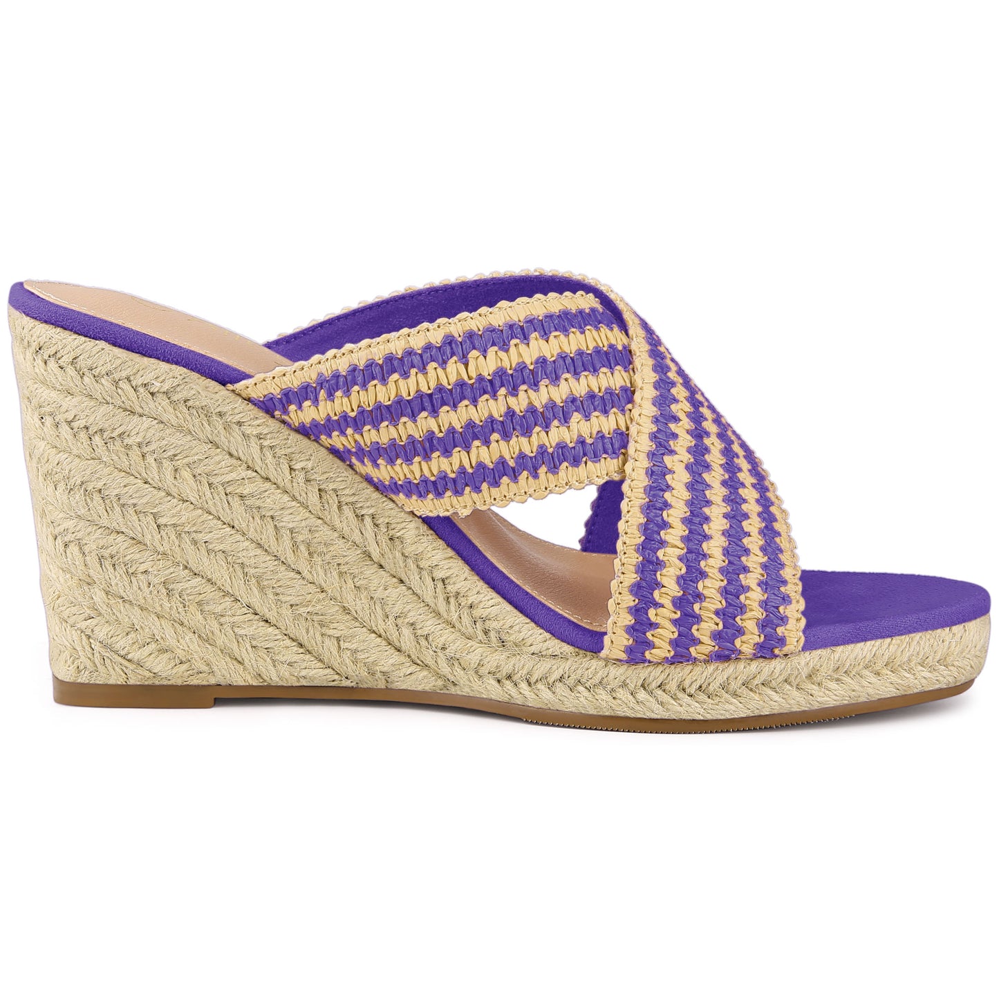 Sandalias de cuña con plataforma y tiras cruzadas para mujer