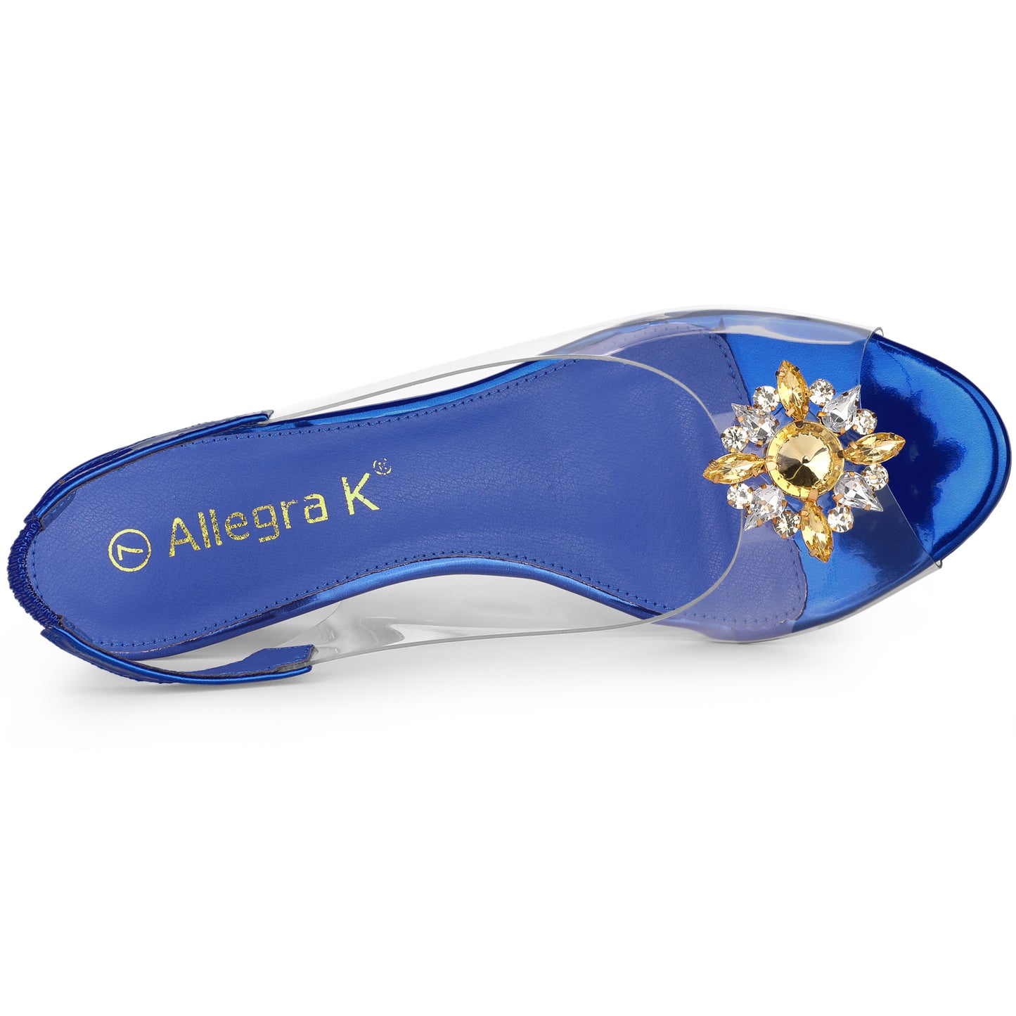 Sandalias de mujer con punta abierta, tacones de cuña transparentes y diamantes de imitación