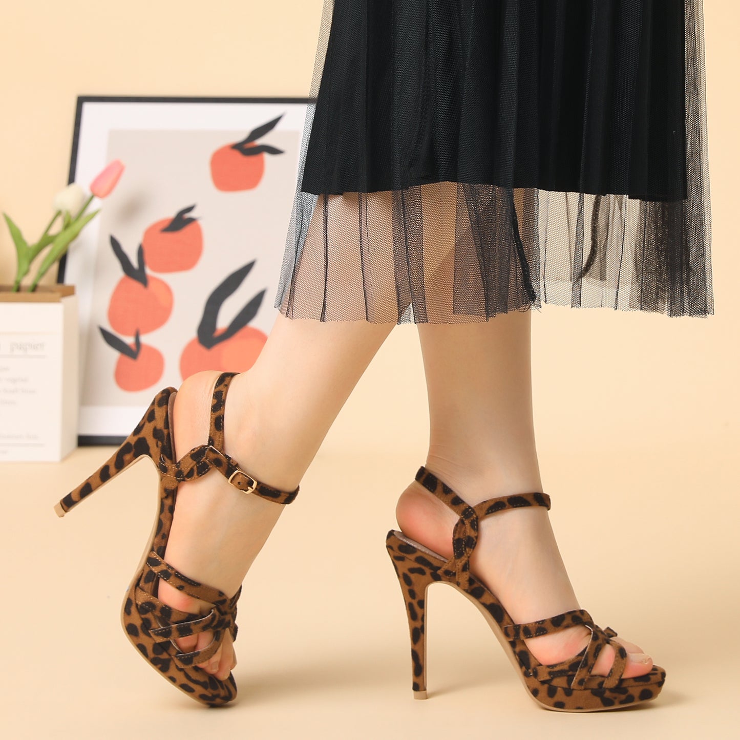 Women's Strappy Platform Stiletto Heel Sandals