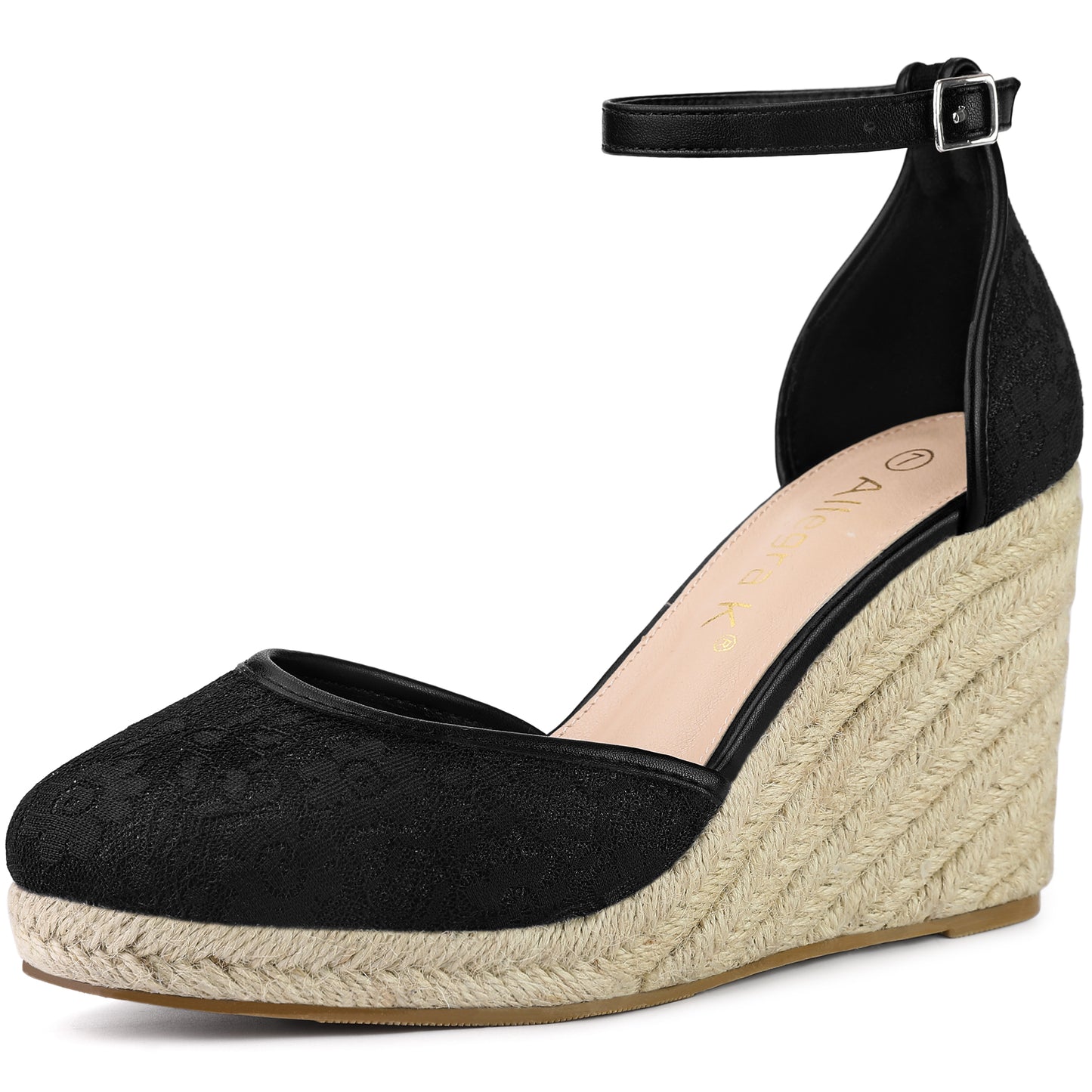 Women's Espadrille Platform Heels Lace Wedge Heel Sandals