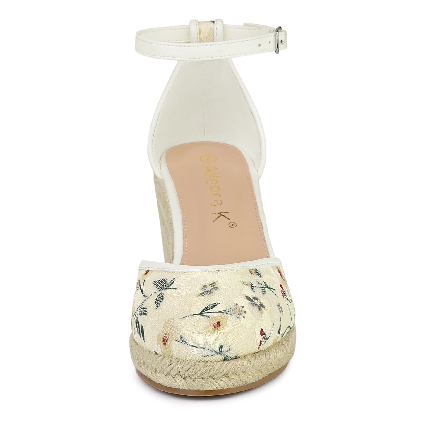 Sandalias de cuña con plataforma y encaje para mujer