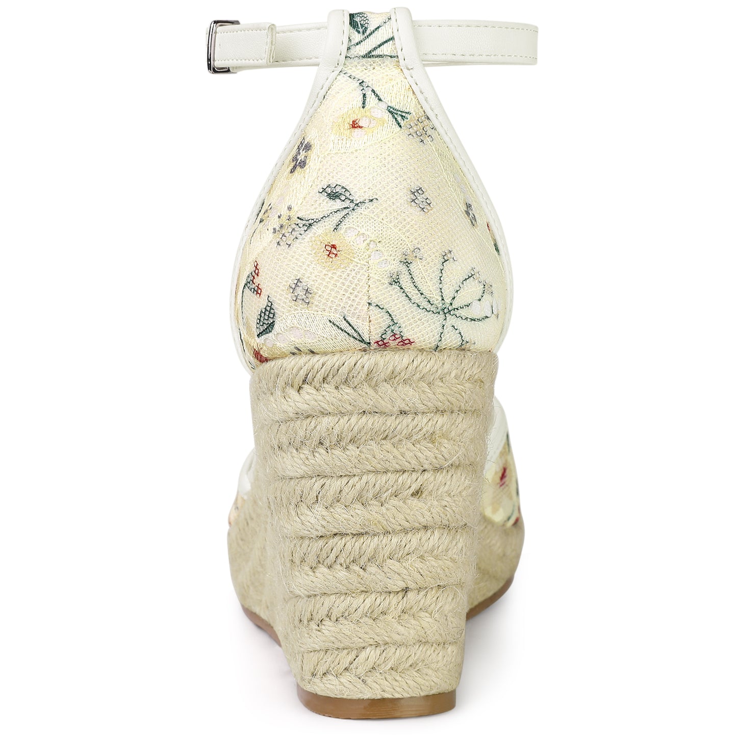 Sandalias de cuña con plataforma y encaje para mujer
