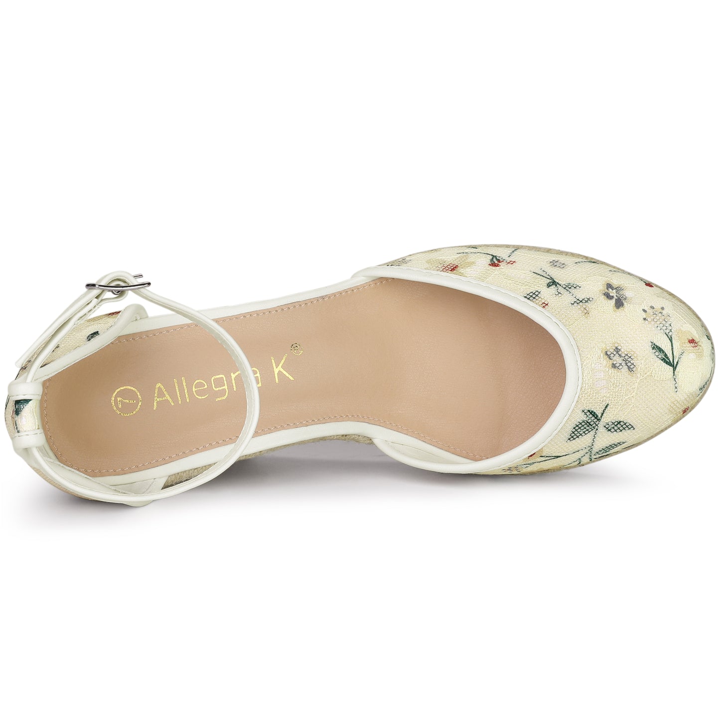 Sandalias de cuña con plataforma y encaje para mujer