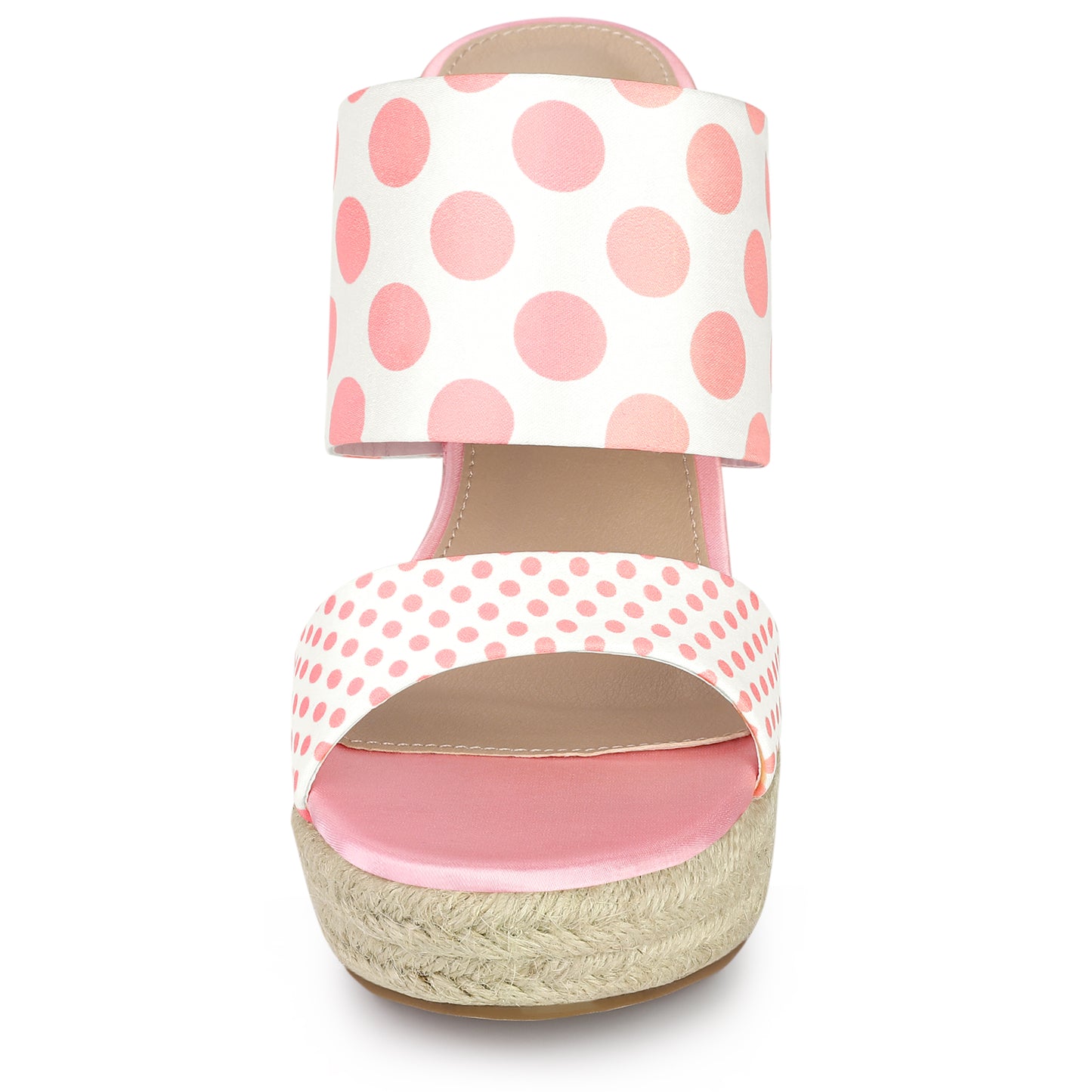 Sandalias de cuña con plataforma y tacón de lunares para mujer