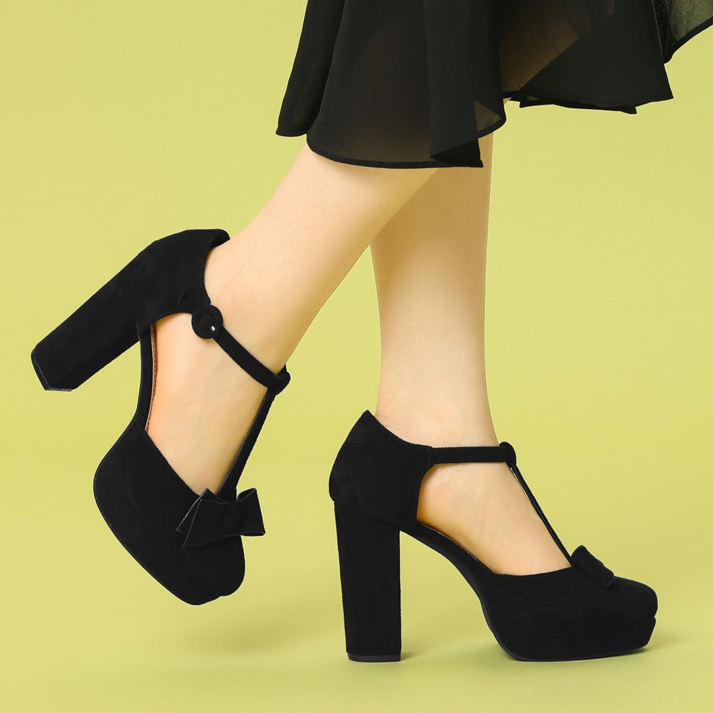 Zapatos de vestir Mary Jane con plataforma y tacón grueso para mujer