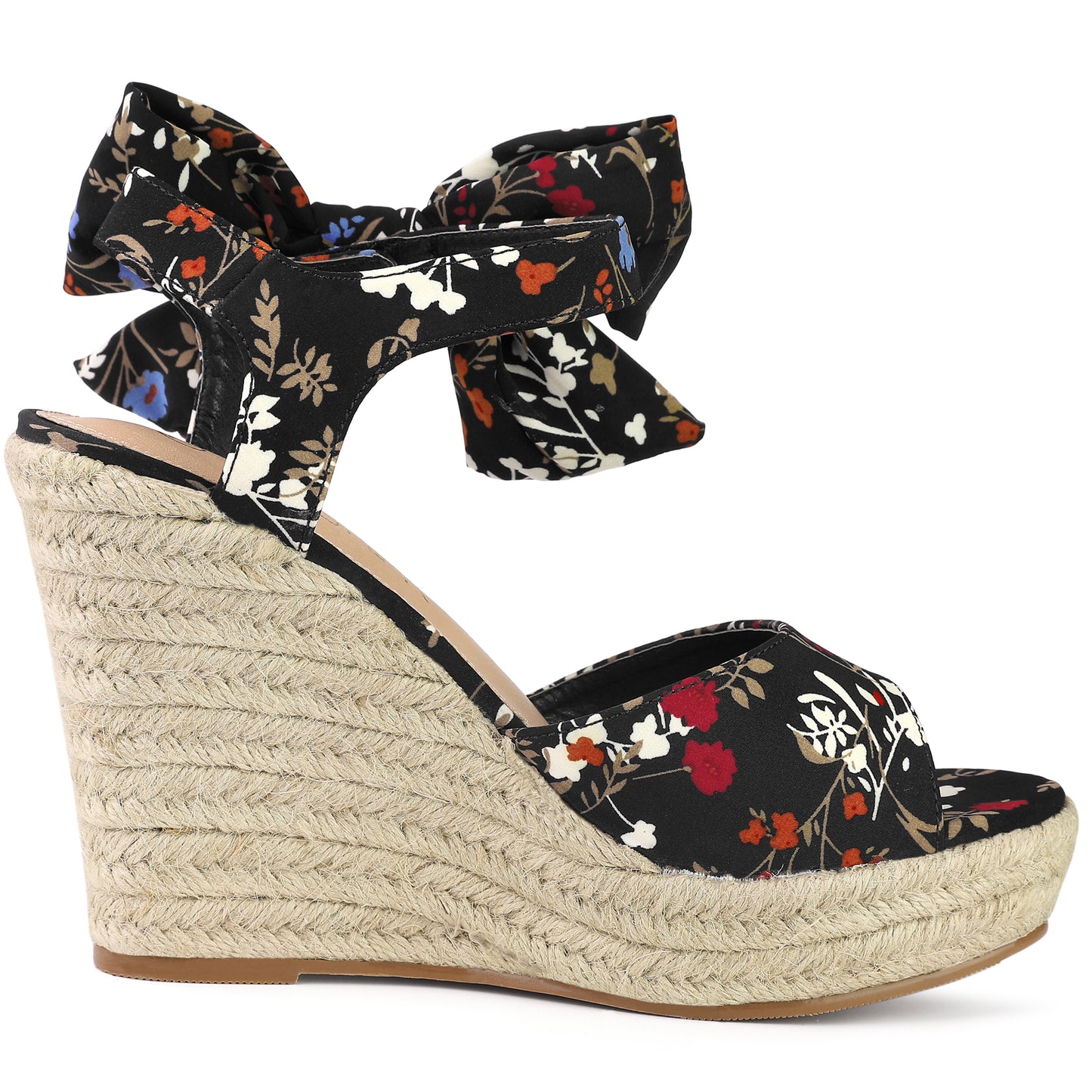 Women's Floral Printed Slingback Espadrille Wedge Sandals