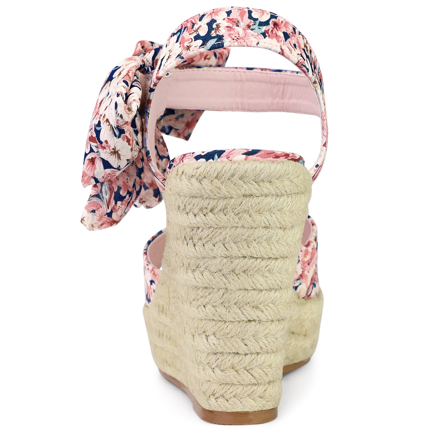 Sandalias de cuña con tira trasera y estampado floral para mujer